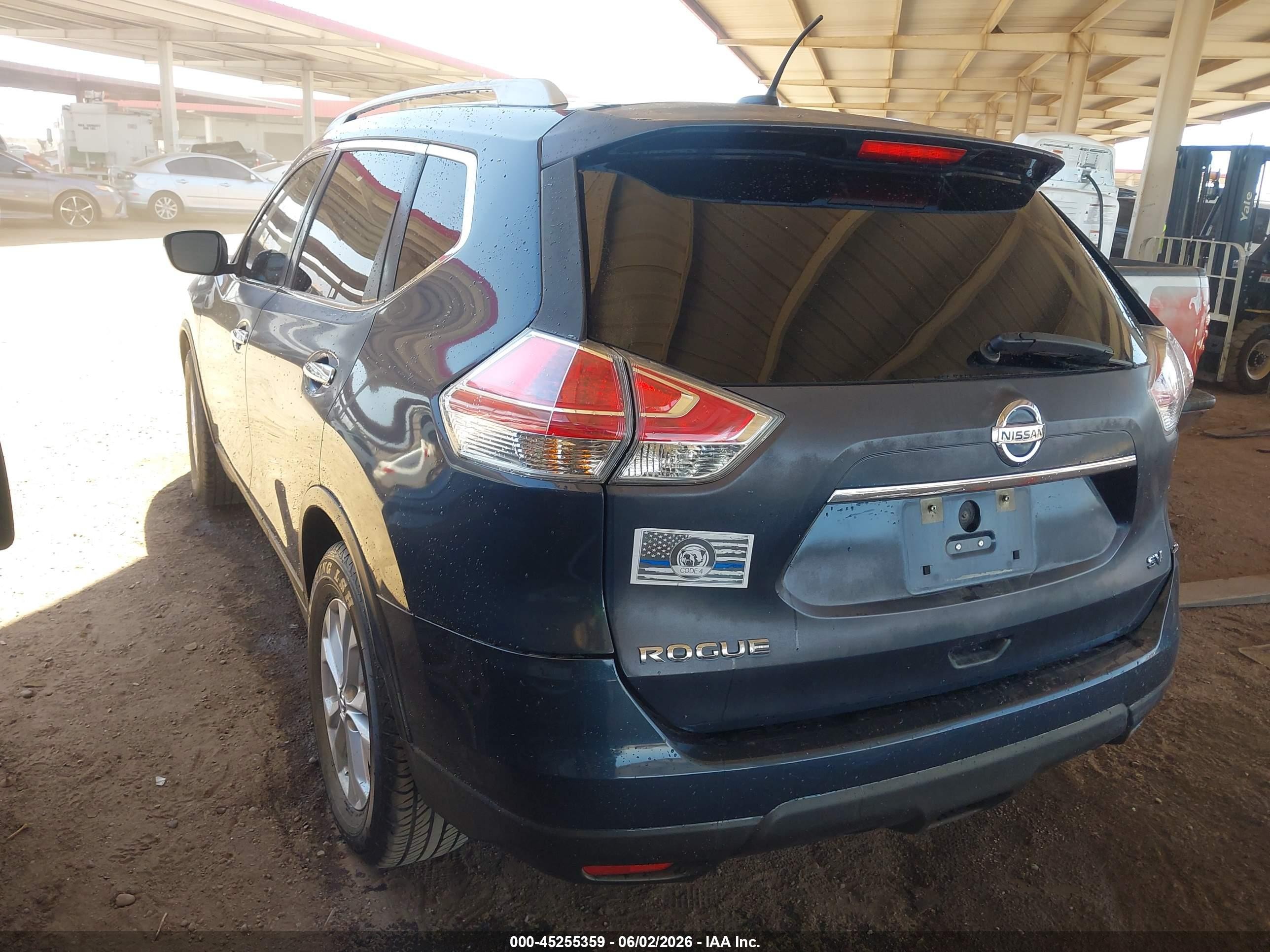 2015 Nissan Rogue Sv Синий vin: KNMAT2MT2FP520096