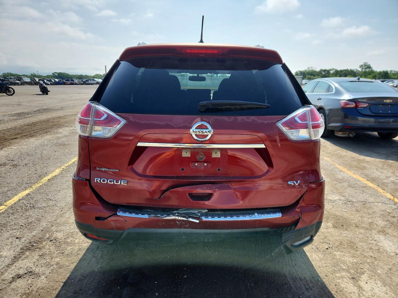2015 Nissan Rogue Sv Red vin: KNMAT2MT2FP522138