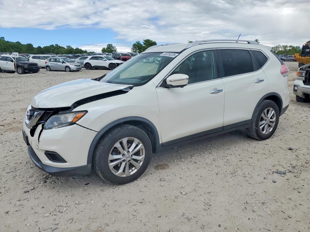 2015 Nissan Rogue Sv White vin: KNMAT2MT2FP523645