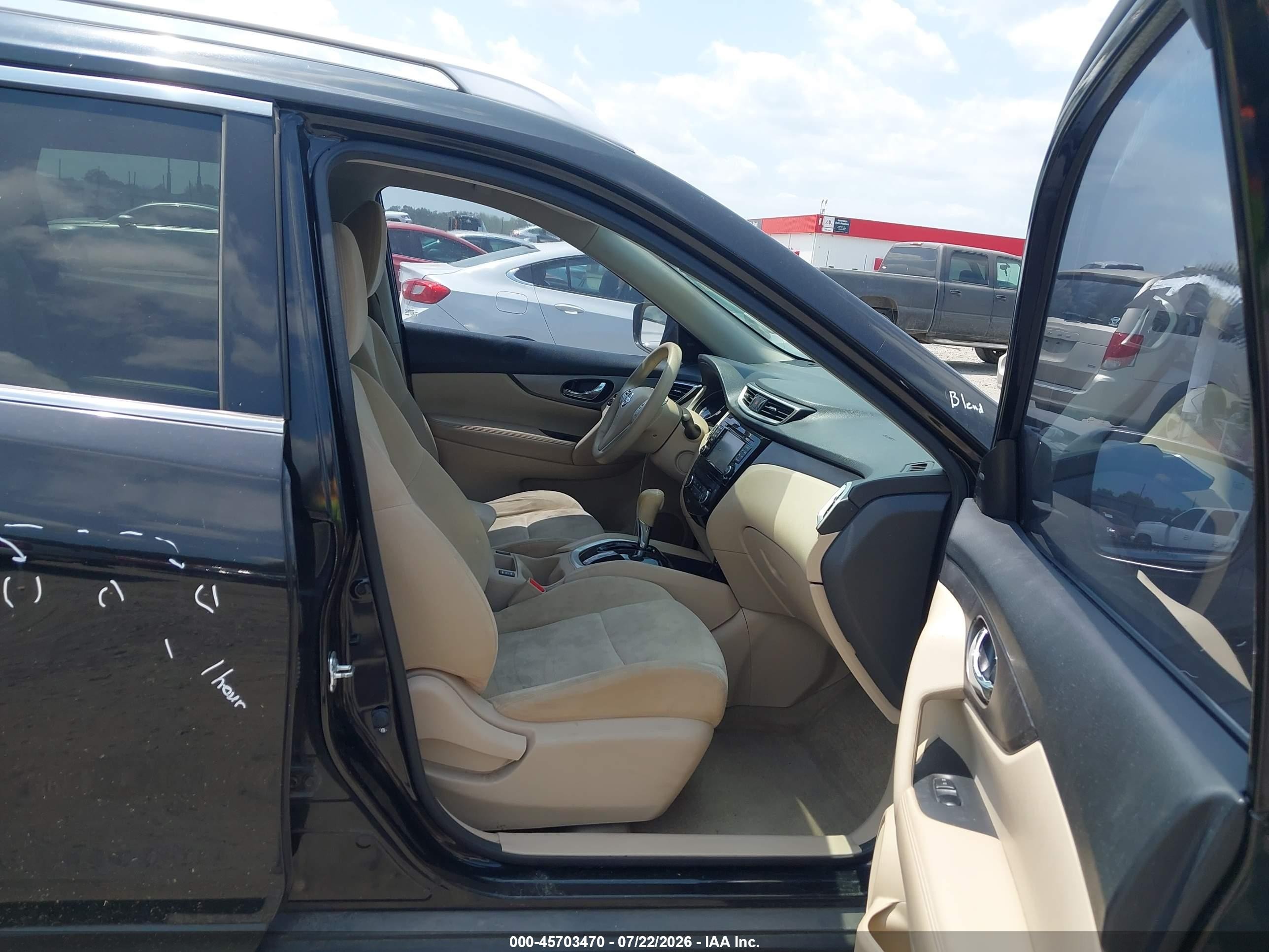 2015 Nissan Rogue Sv Черный vin: KNMAT2MT2FP524939