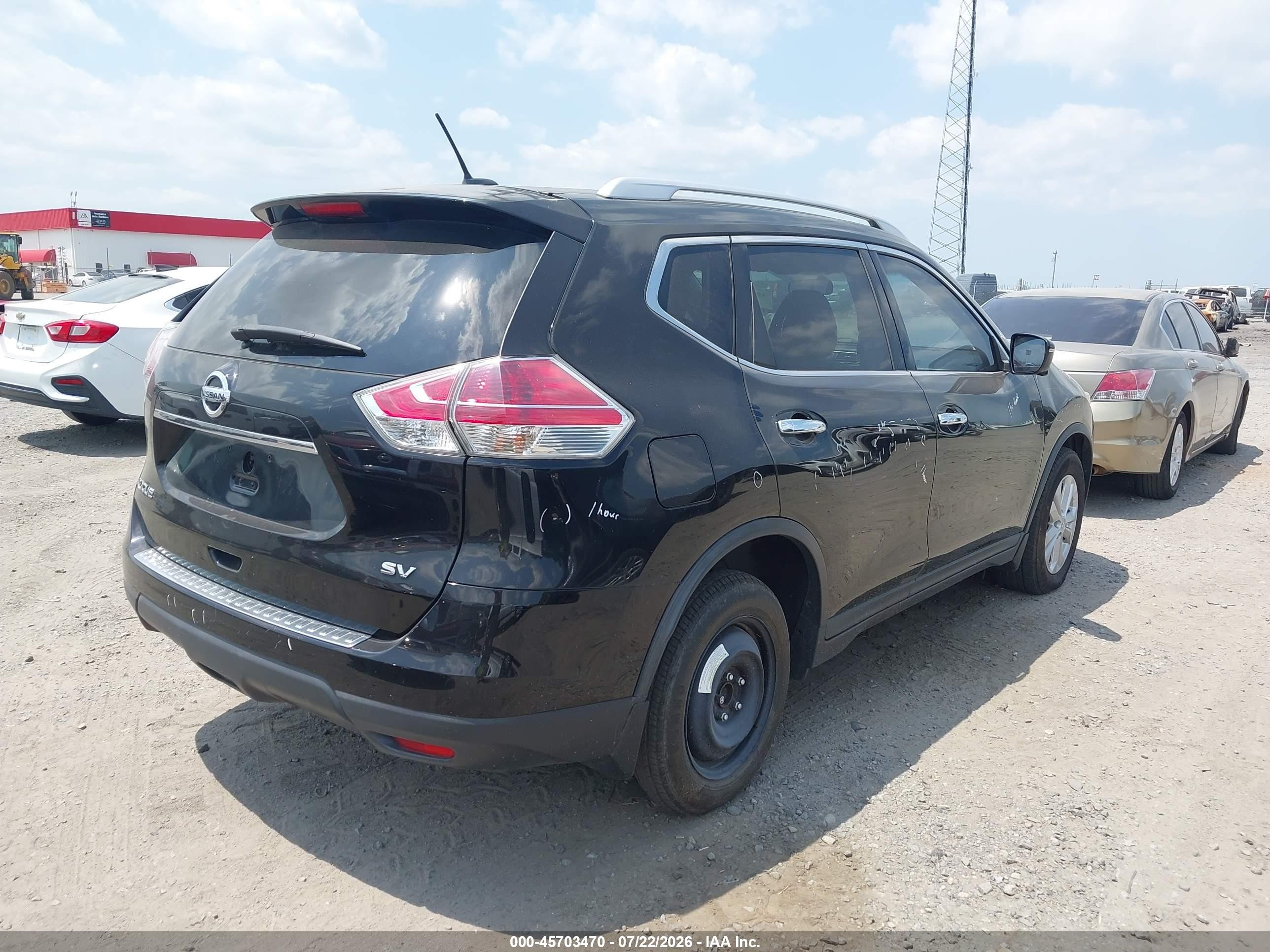 2015 Nissan Rogue Sv Черный vin: KNMAT2MT2FP524939