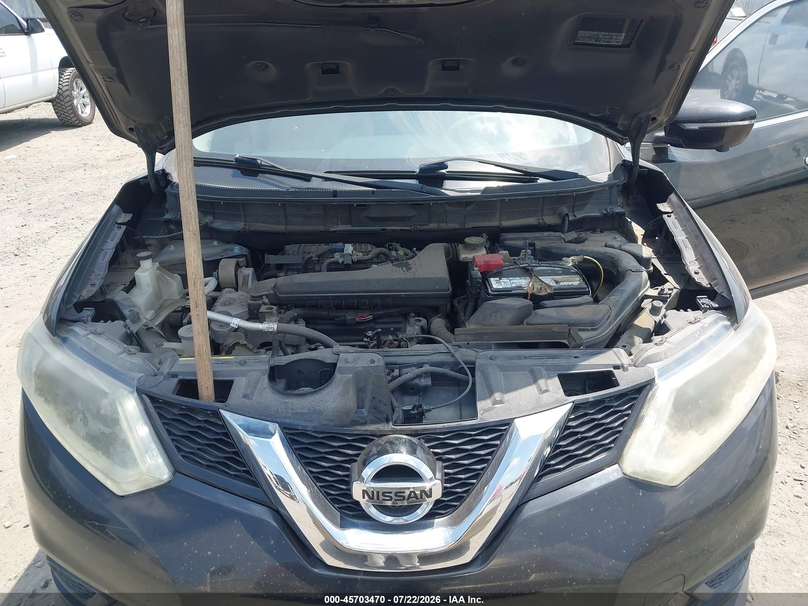 2015 Nissan Rogue Sv Черный vin: KNMAT2MT2FP524939