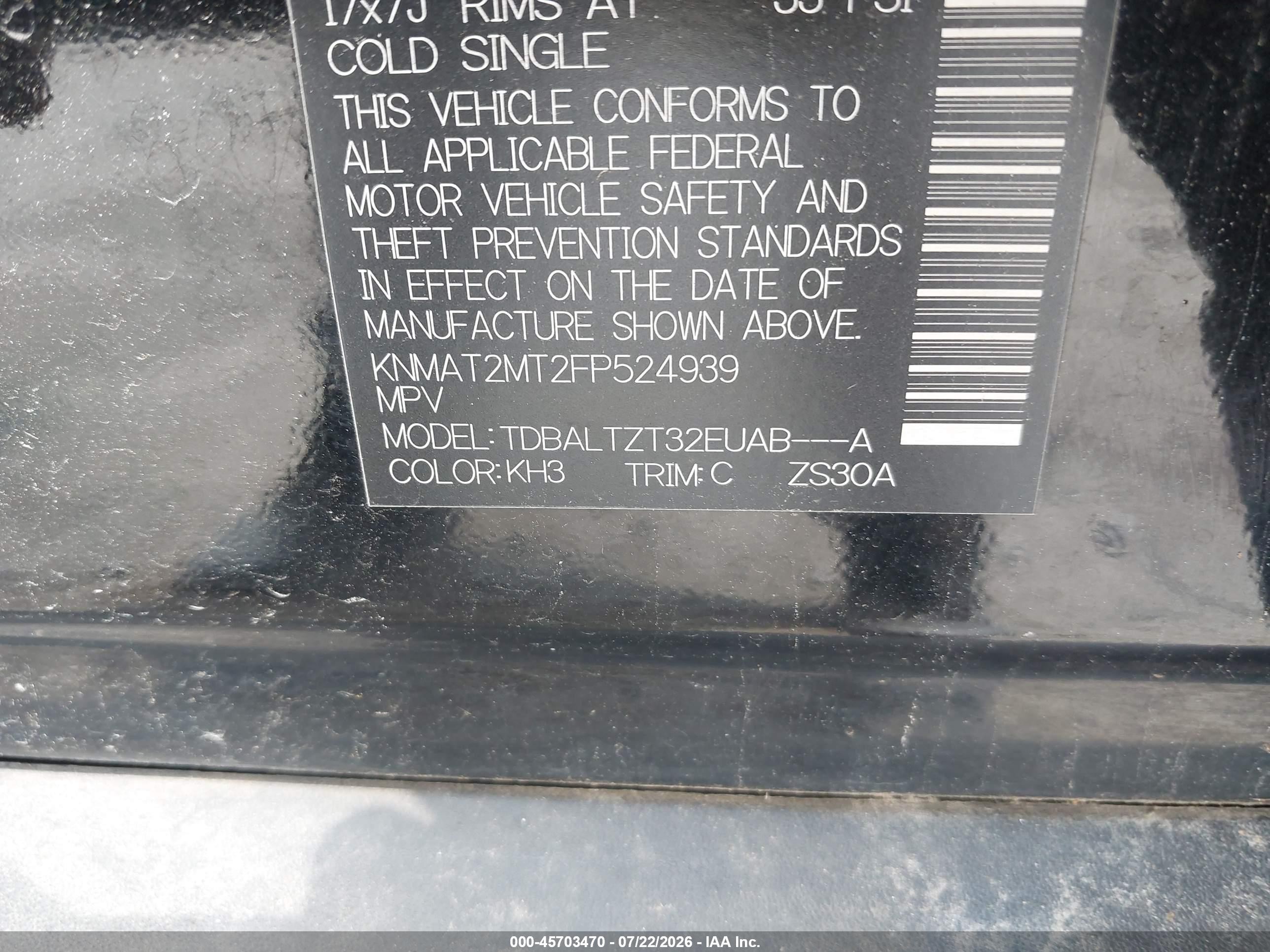 2015 Nissan Rogue Sv Черный vin: KNMAT2MT2FP524939