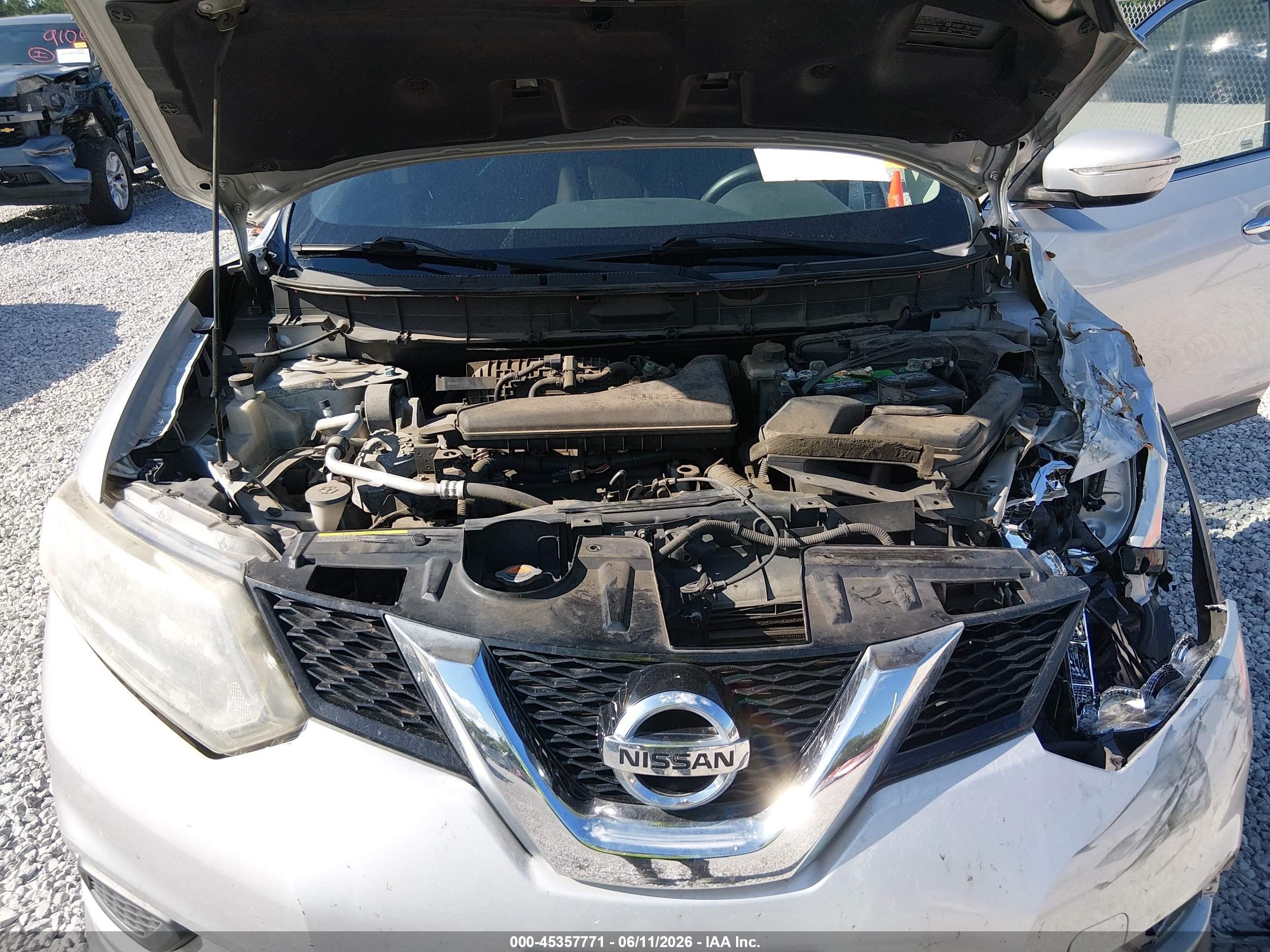 2015 Nissan Rogue S/sl/sv Silver vin: KNMAT2MT2FP541742