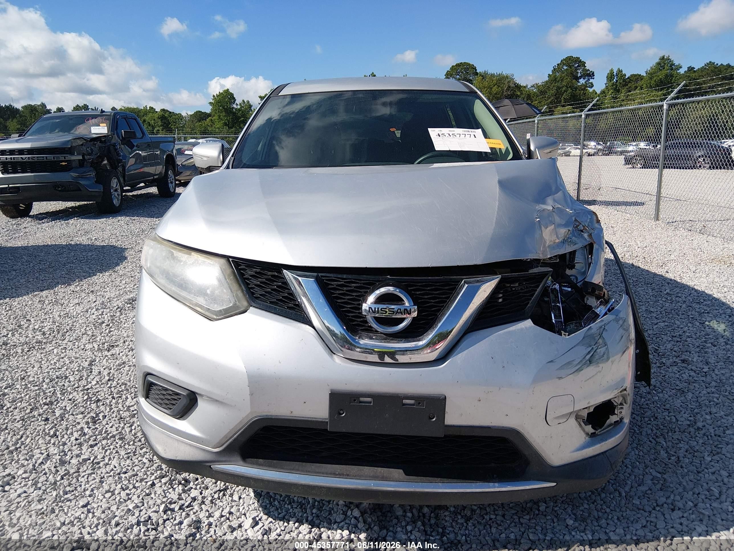2015 Nissan Rogue S/sl/sv Silver vin: KNMAT2MT2FP541742
