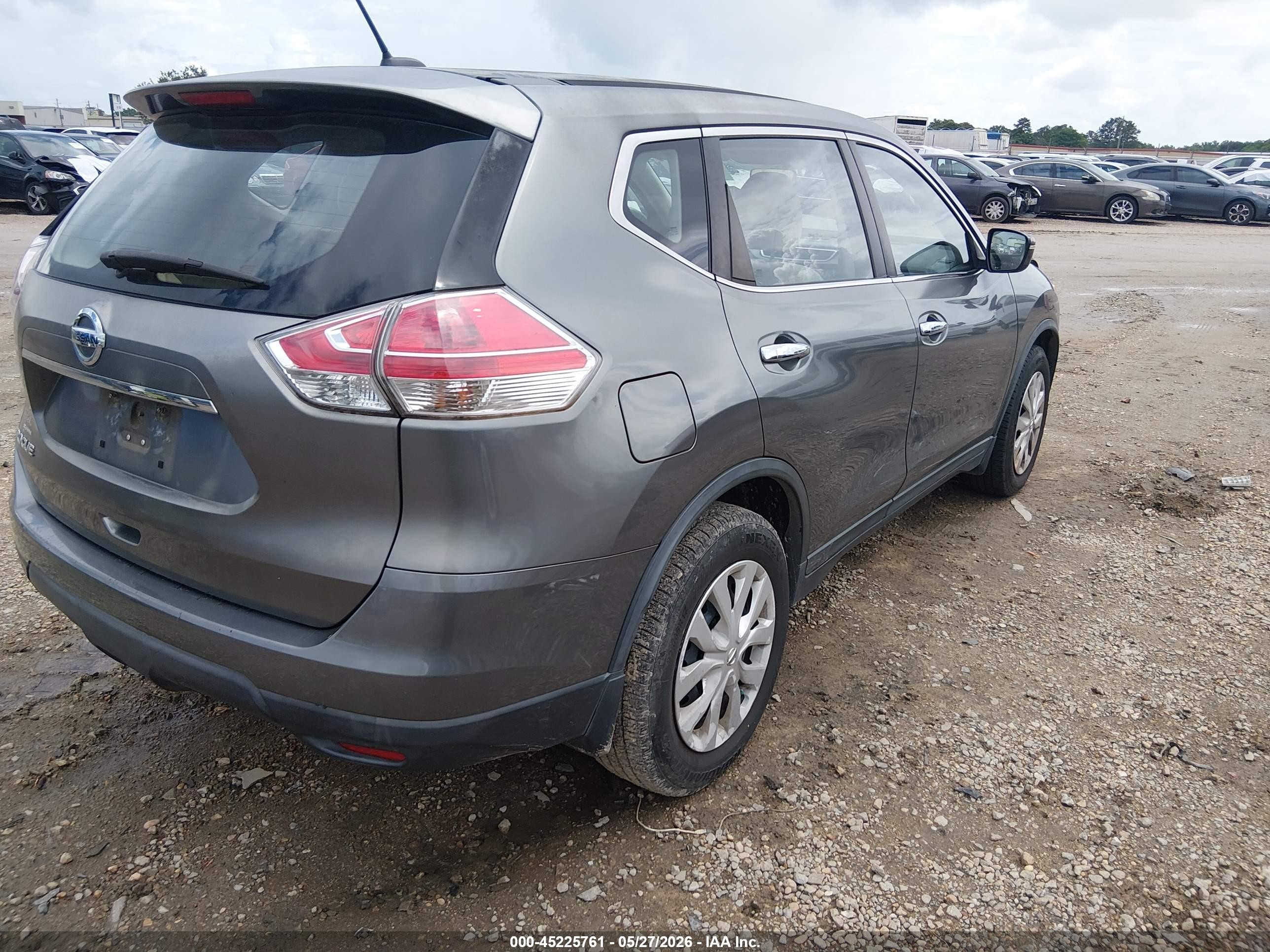 2015 Nissan Rogue S Gray vin: KNMAT2MT2FP551493
