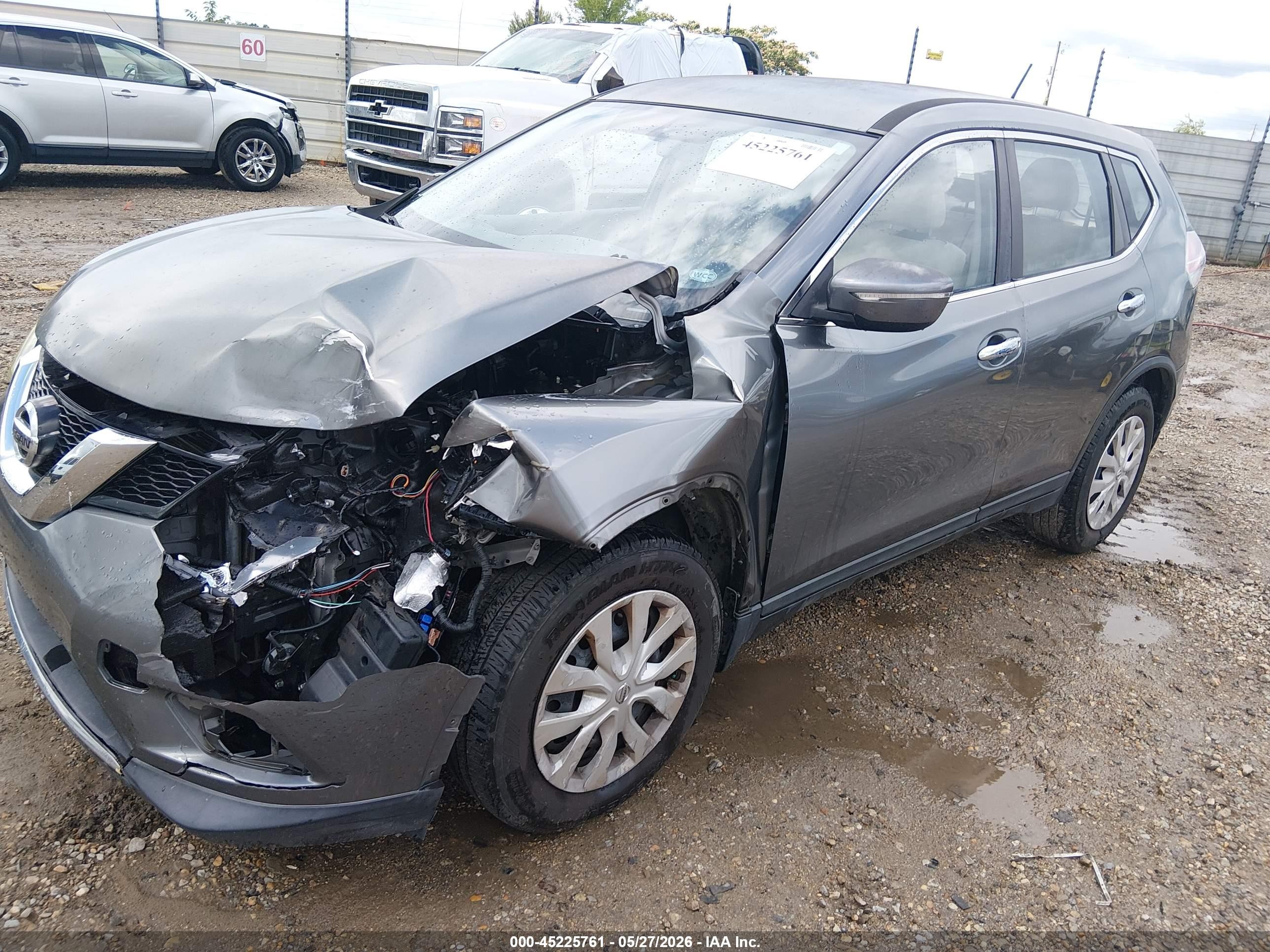 2015 Nissan Rogue S Gray vin: KNMAT2MT2FP551493