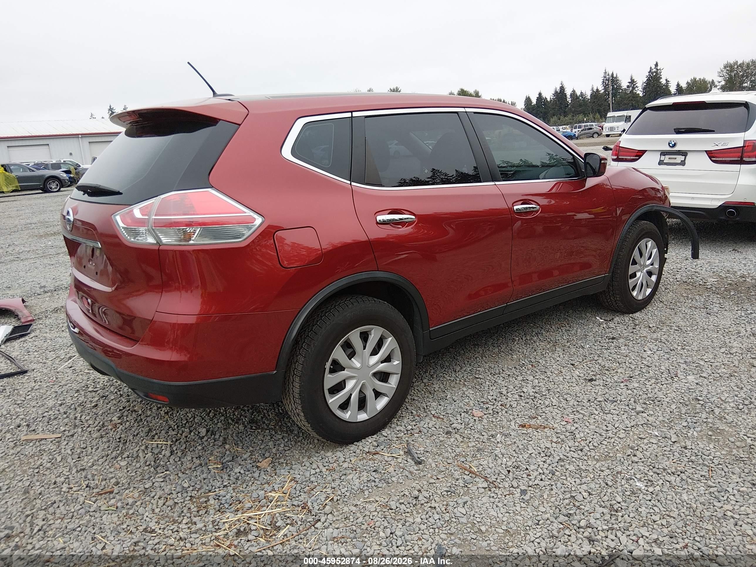 2015 Nissan Rogue S/sl/sv Red vin: KNMAT2MT2FP553308