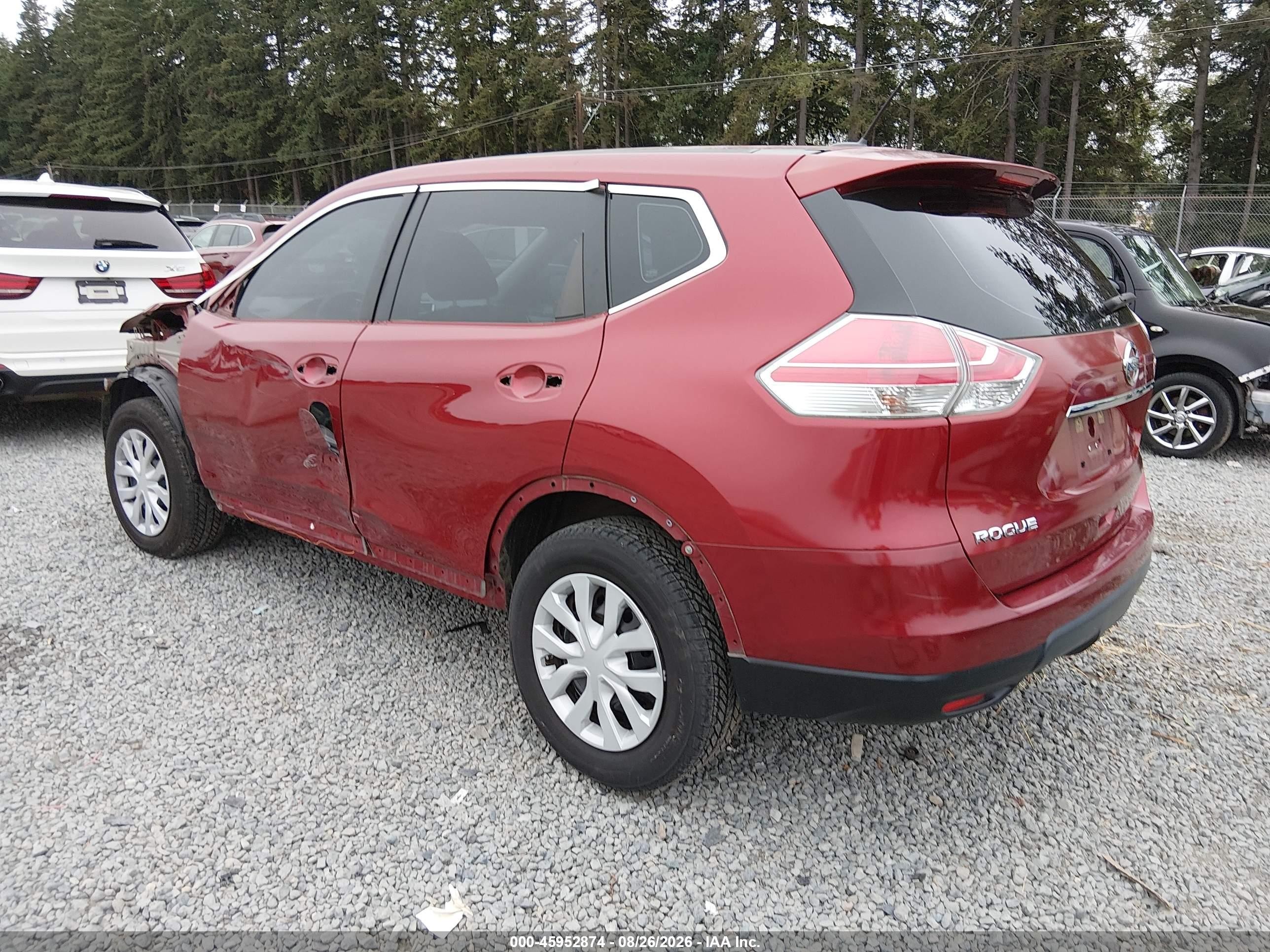 2015 Nissan Rogue S/sl/sv Red vin: KNMAT2MT2FP553308