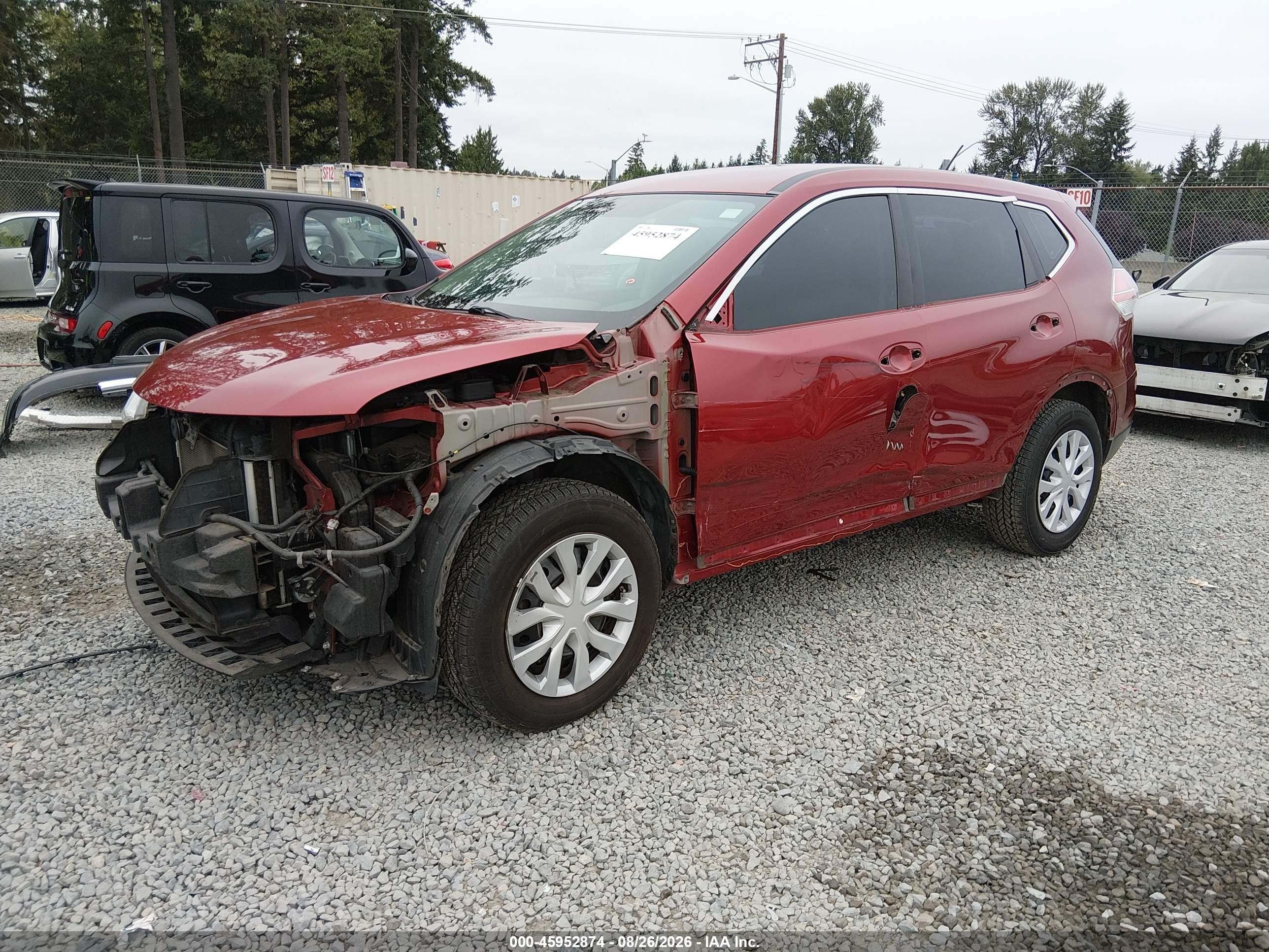 2015 Nissan Rogue S/sl/sv Red vin: KNMAT2MT2FP553308