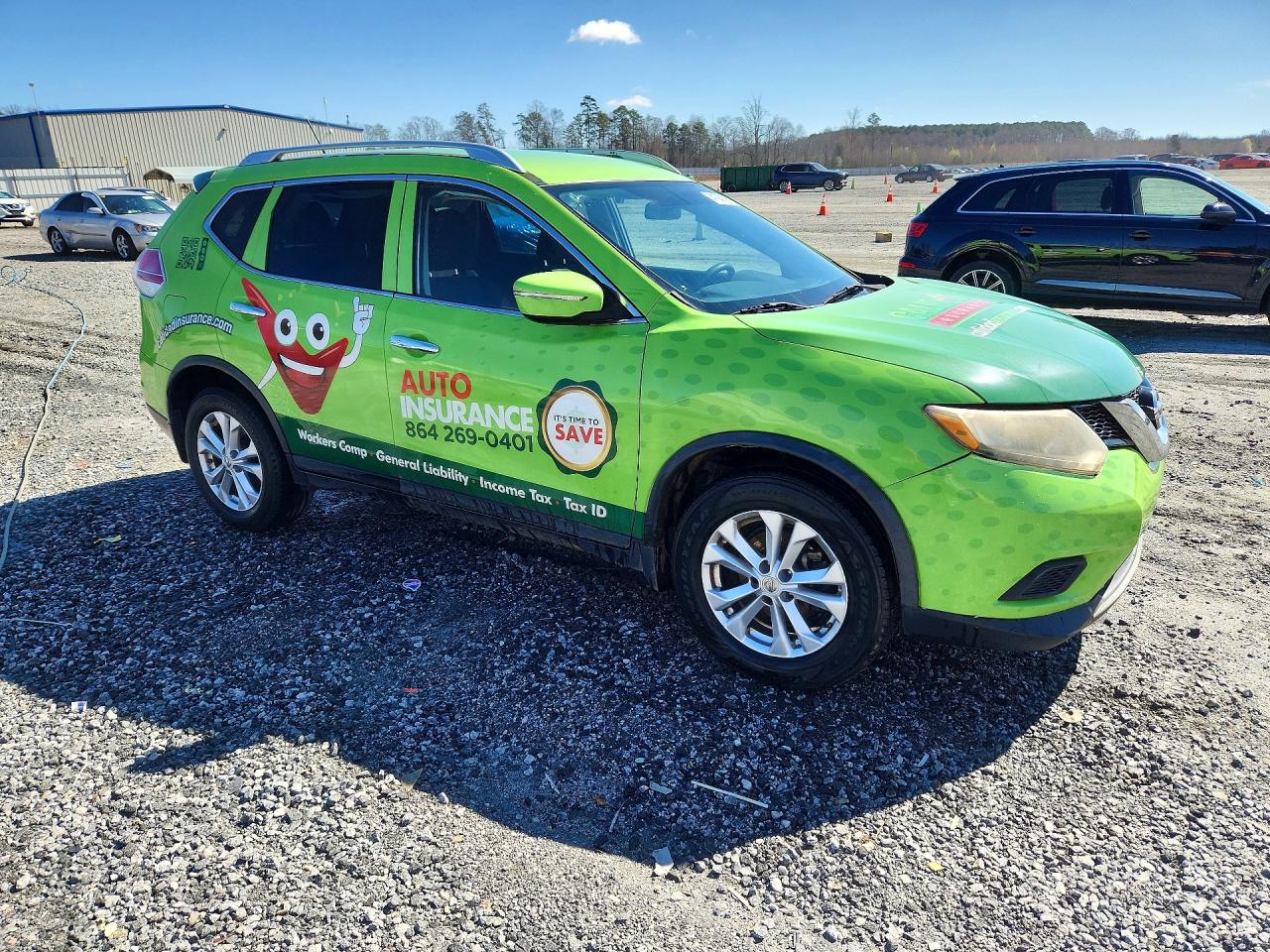 2015 Nissan Rogue Sv Green vin: KNMAT2MT2FP553969