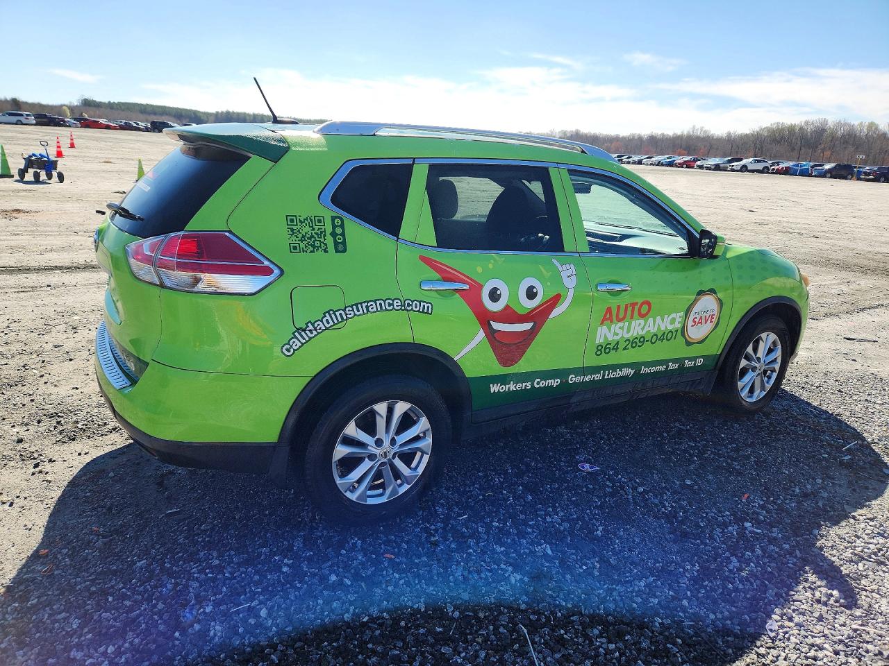 2015 Nissan Rogue Sv Green vin: KNMAT2MT2FP553969