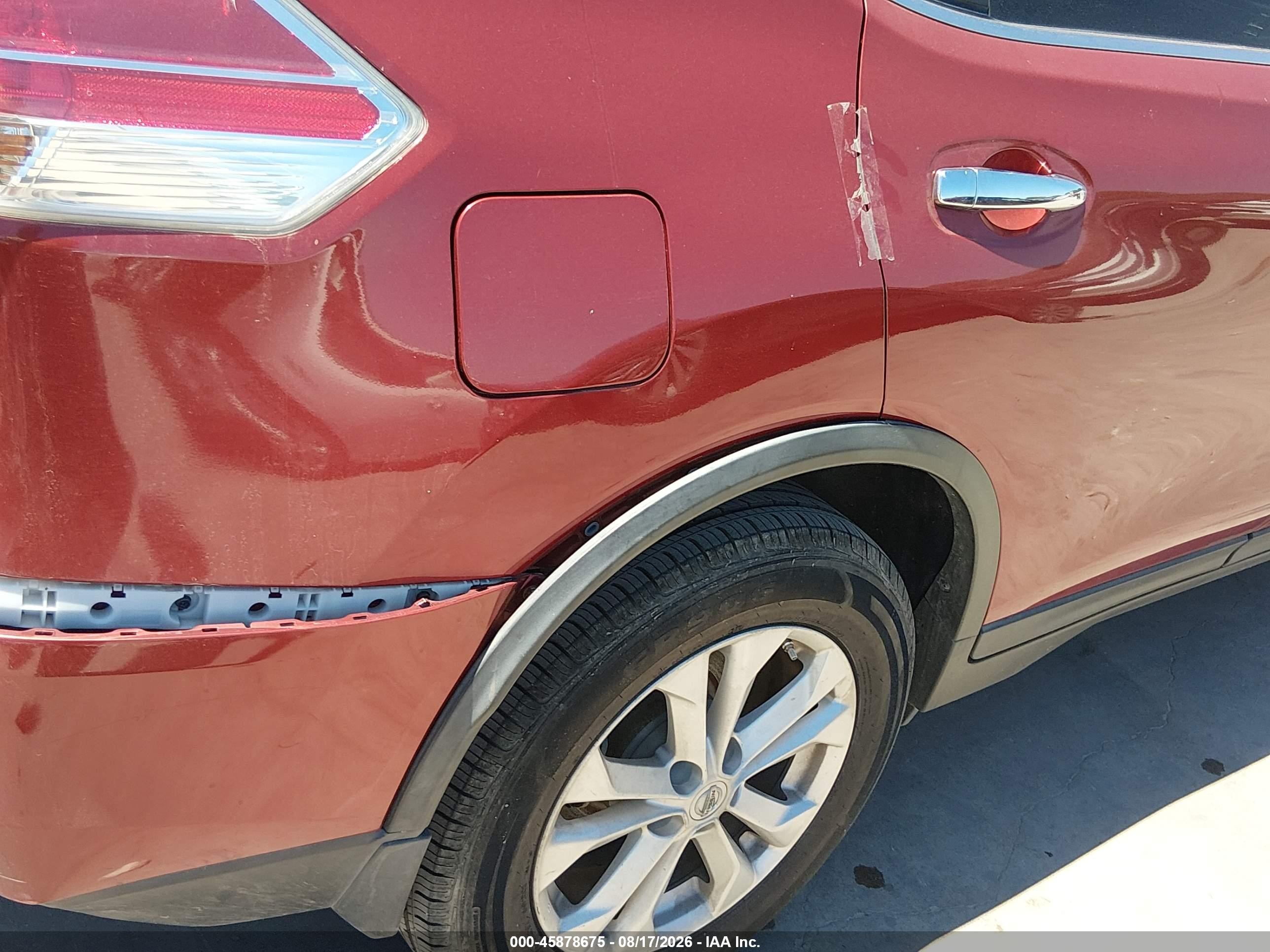 2015 Nissan Rogue Sv Темно-бордовый vin: KNMAT2MT2FP561599