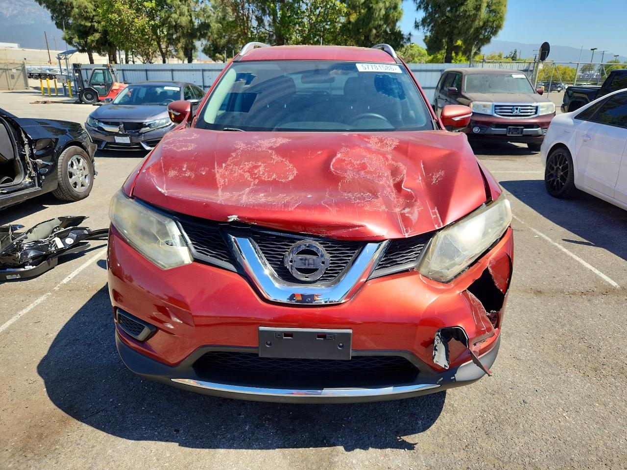 2015 Nissan Rogue Sv Red vin: KNMAT2MT2FP573140