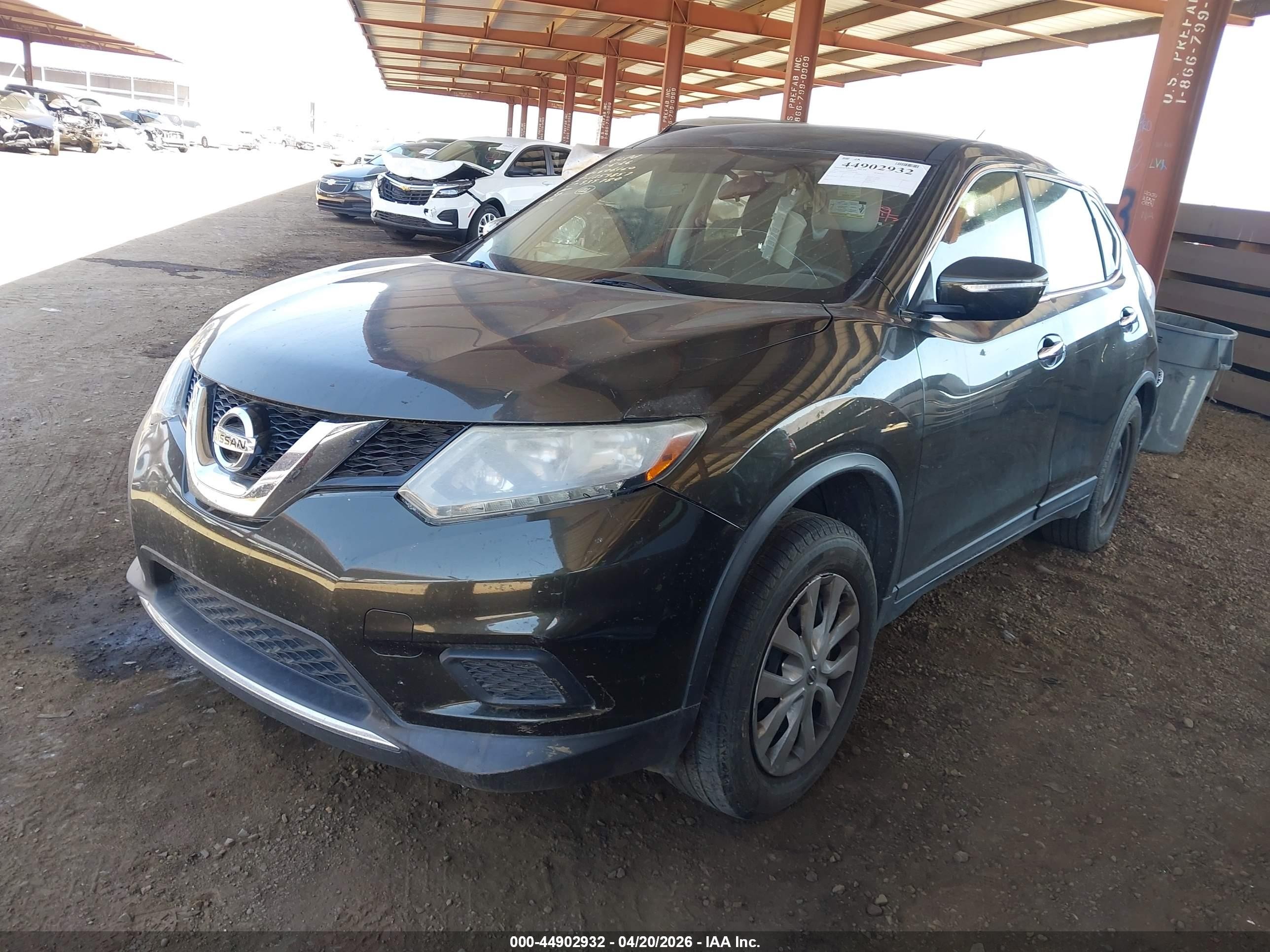 2015 Nissan Rogue S Серый vin: KNMAT2MT3FP506160