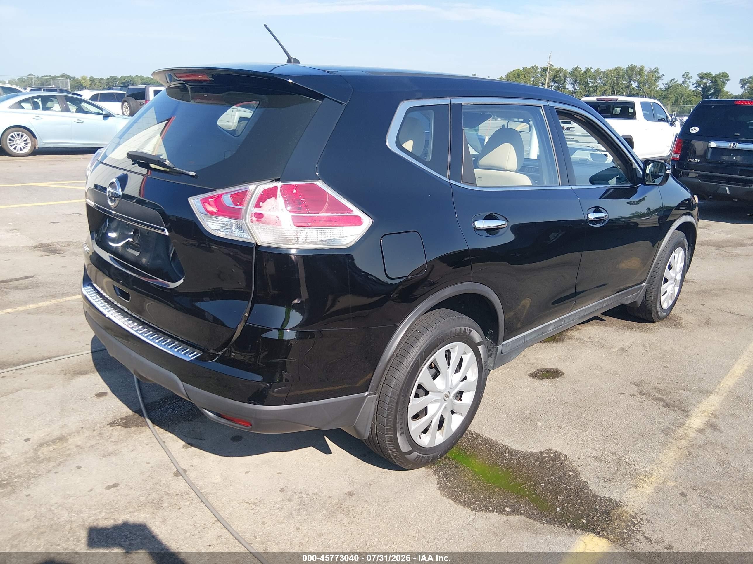 2015 Nissan Rogue S Black vin: KNMAT2MT3FP510242