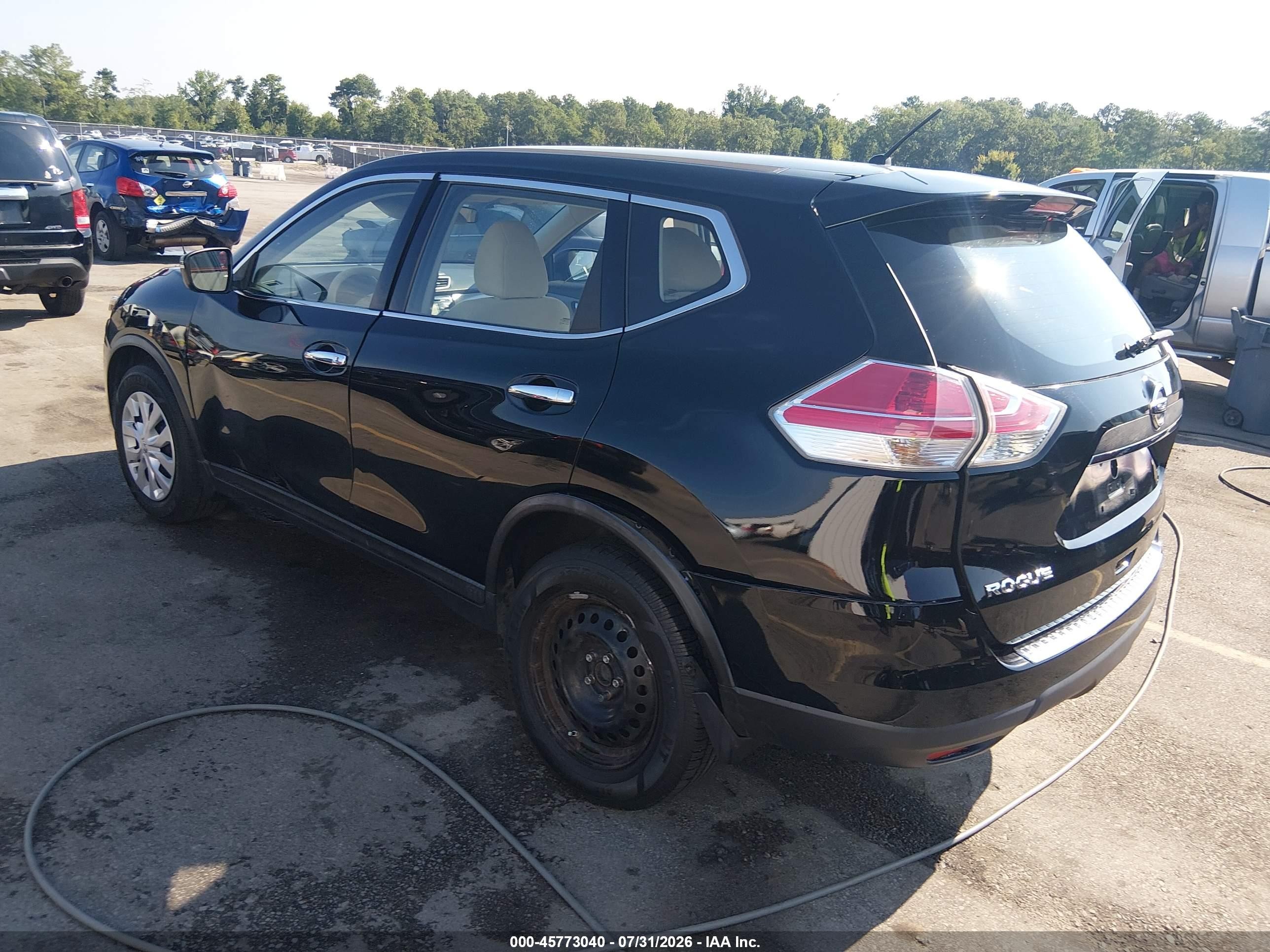 2015 Nissan Rogue S Black vin: KNMAT2MT3FP510242