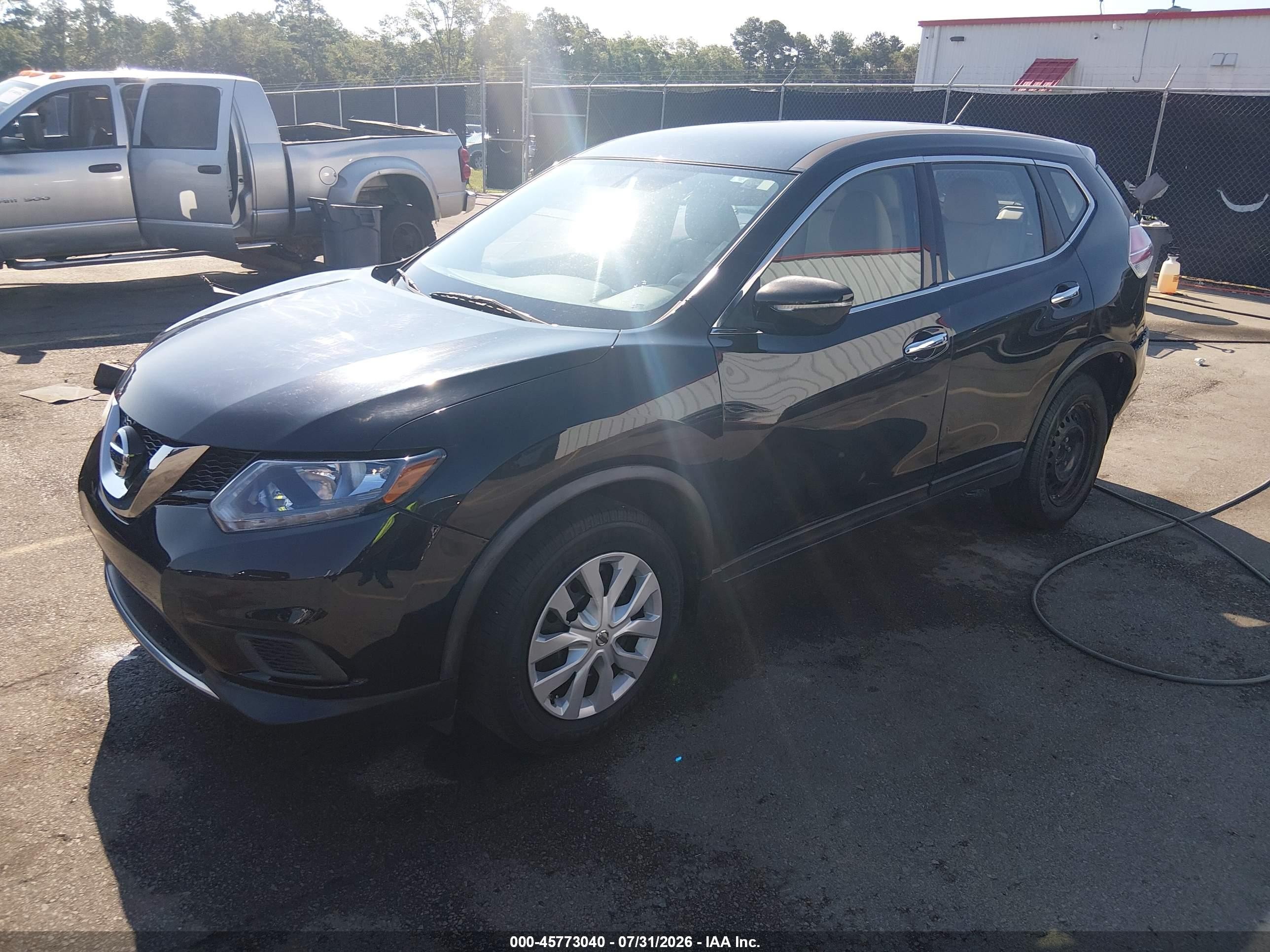 2015 Nissan Rogue S Black vin: KNMAT2MT3FP510242