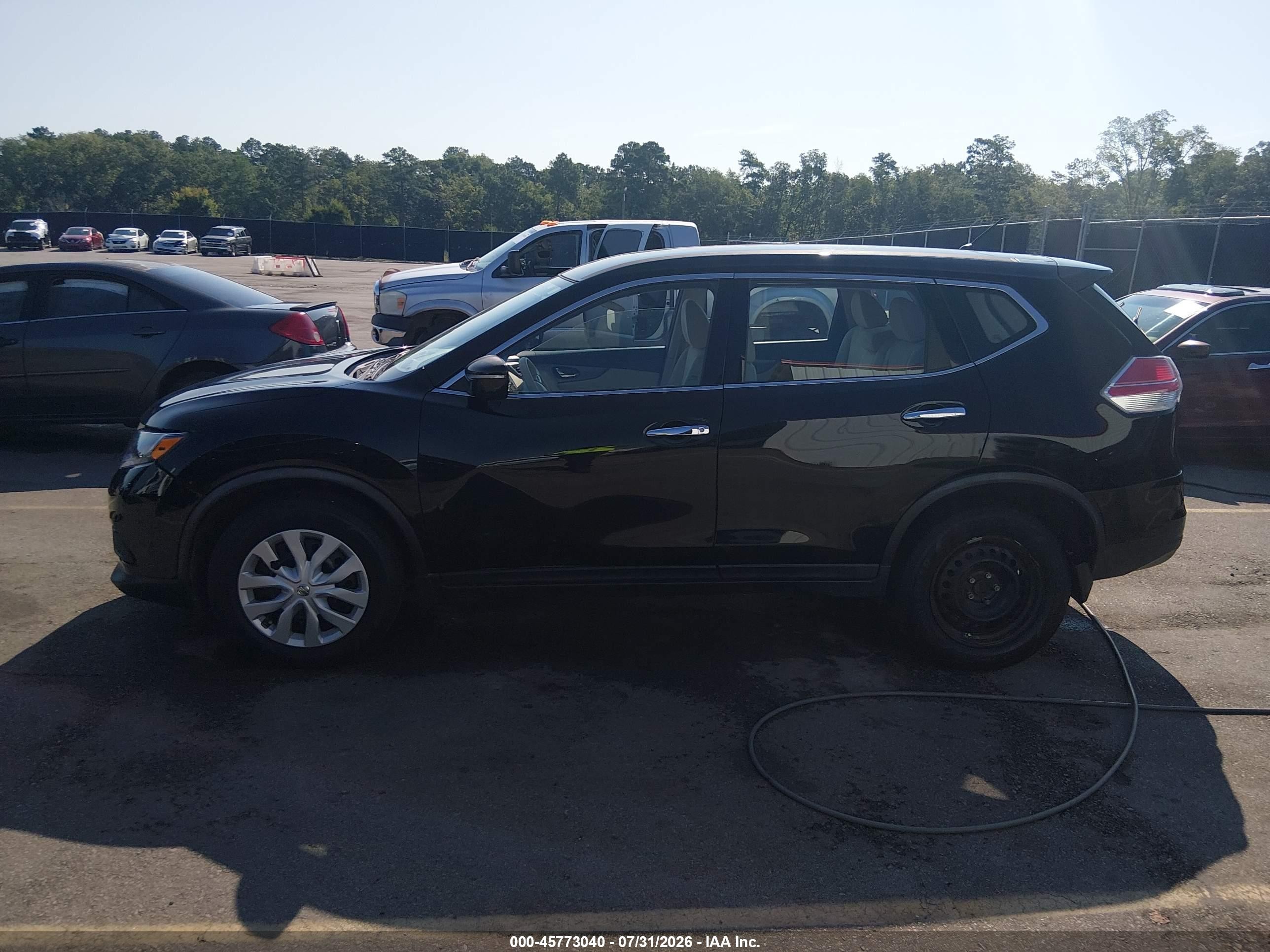 2015 Nissan Rogue S Black vin: KNMAT2MT3FP510242