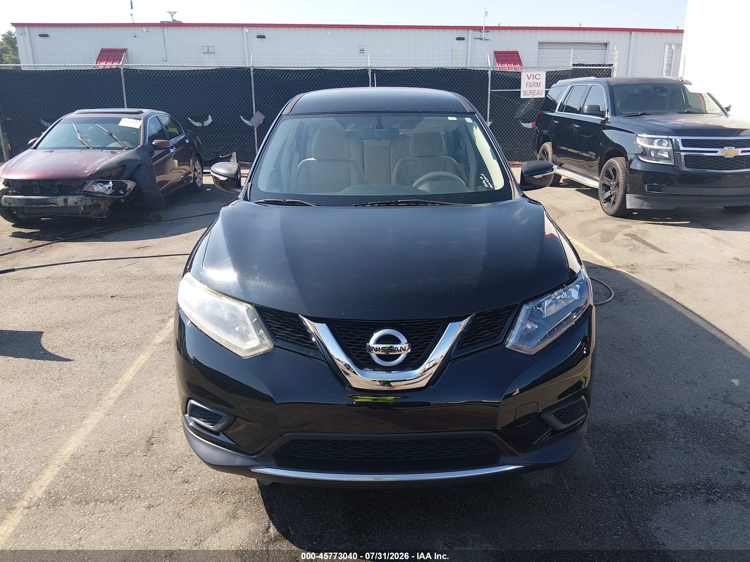 2015 Nissan Rogue S Black vin: KNMAT2MT3FP510242