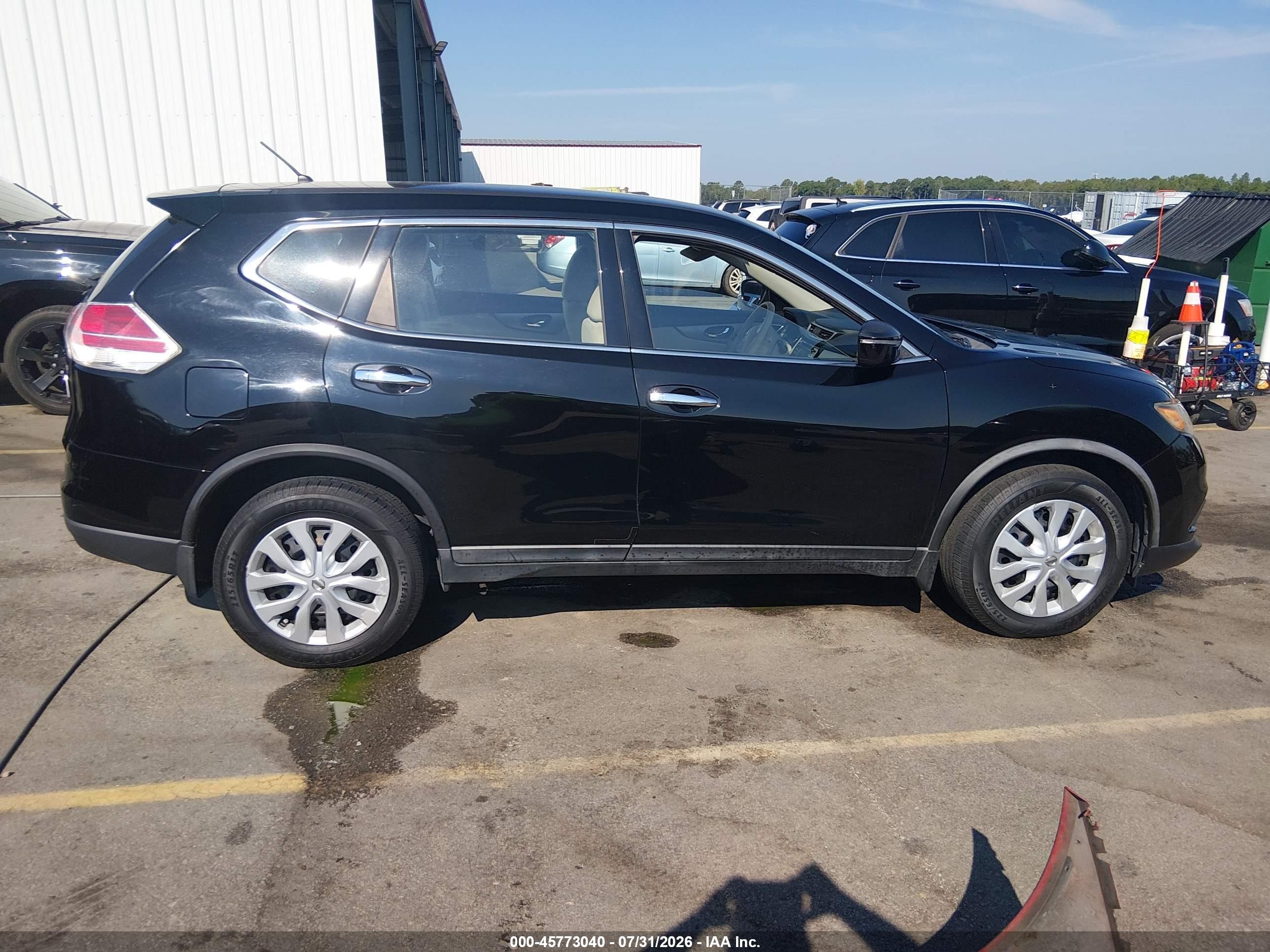 2015 Nissan Rogue S Black vin: KNMAT2MT3FP510242