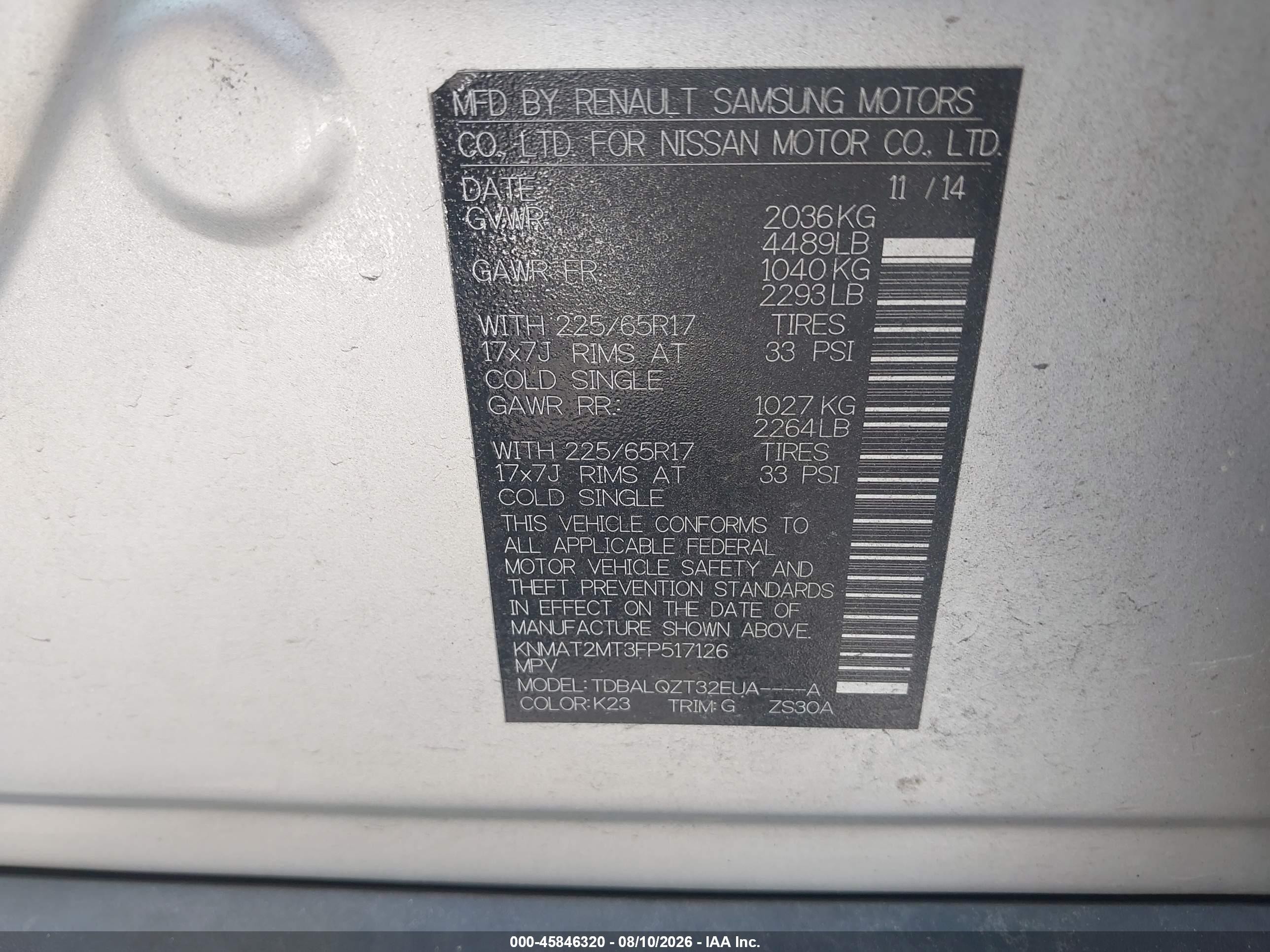 2015 Nissan Rogue Sv Серебряный vin: KNMAT2MT3FP517126