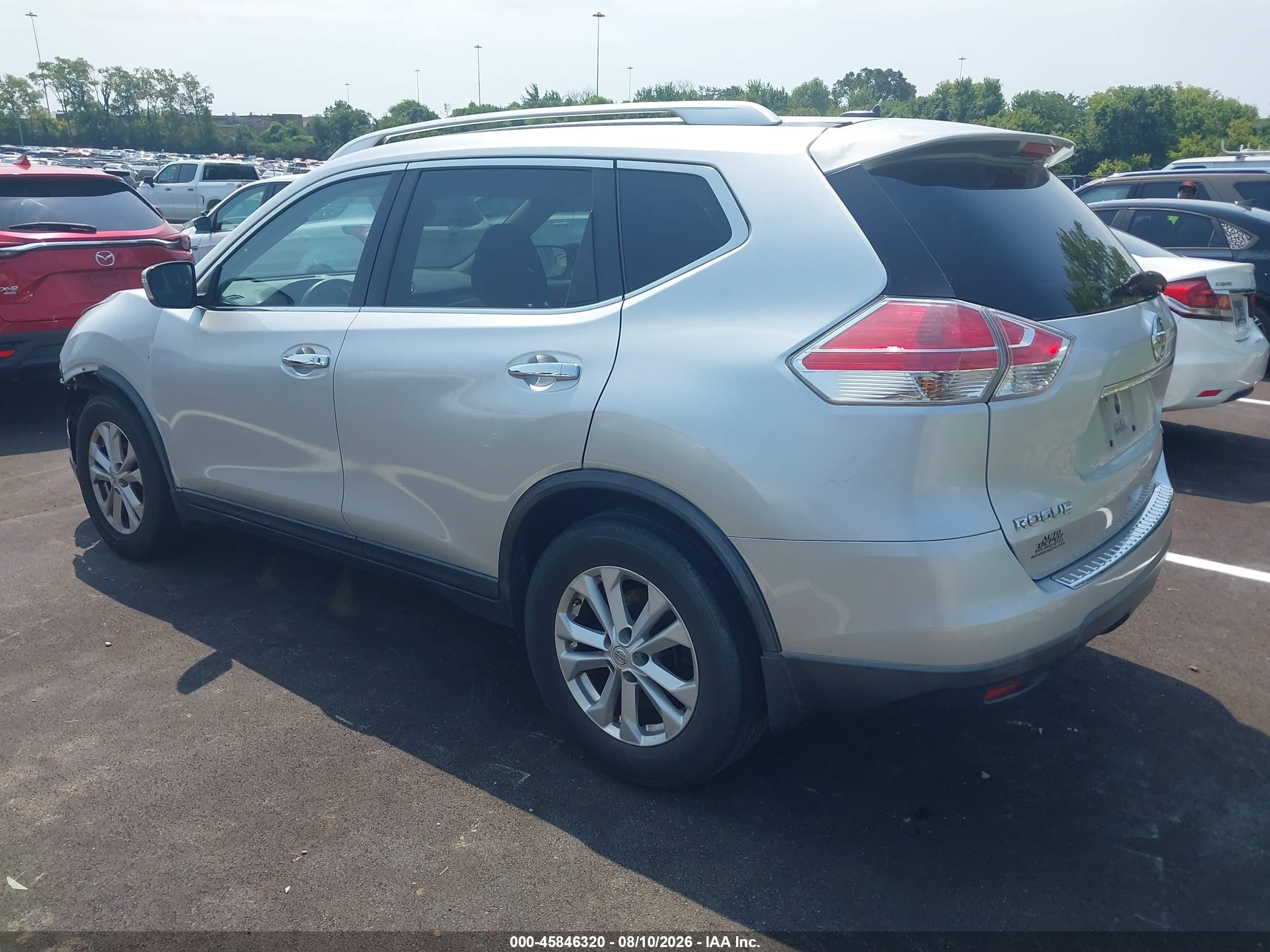 2015 Nissan Rogue Sv Серебряный vin: KNMAT2MT3FP517126