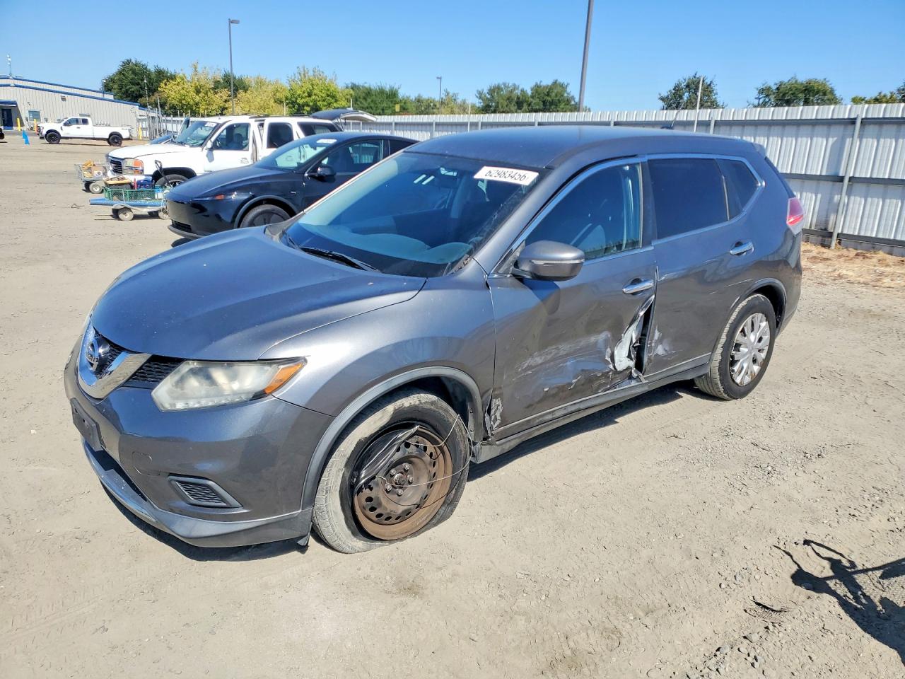 2015 Nissan Rogue S Gray vin: KNMAT2MT3FP535027