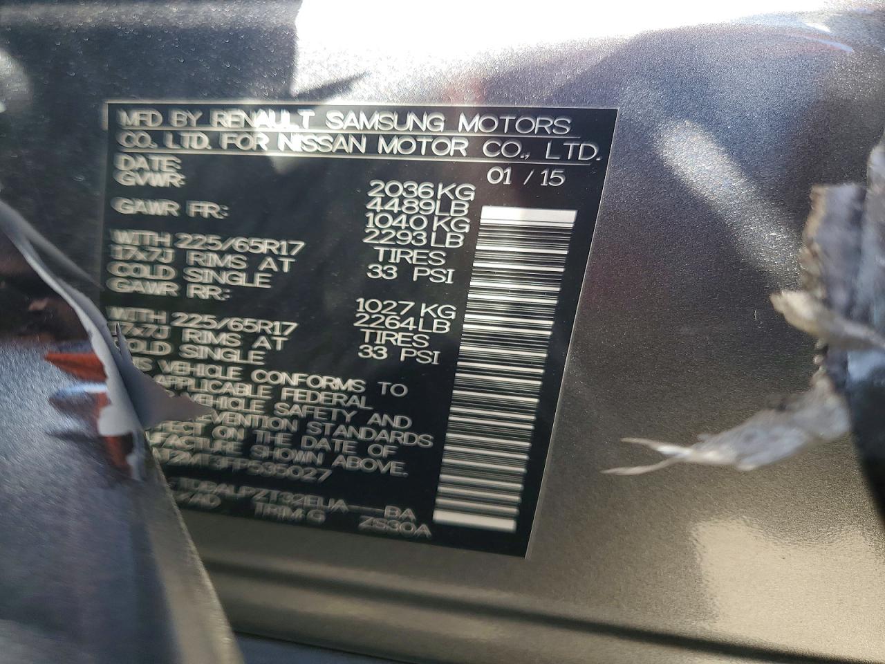 2015 Nissan Rogue S Gray vin: KNMAT2MT3FP535027