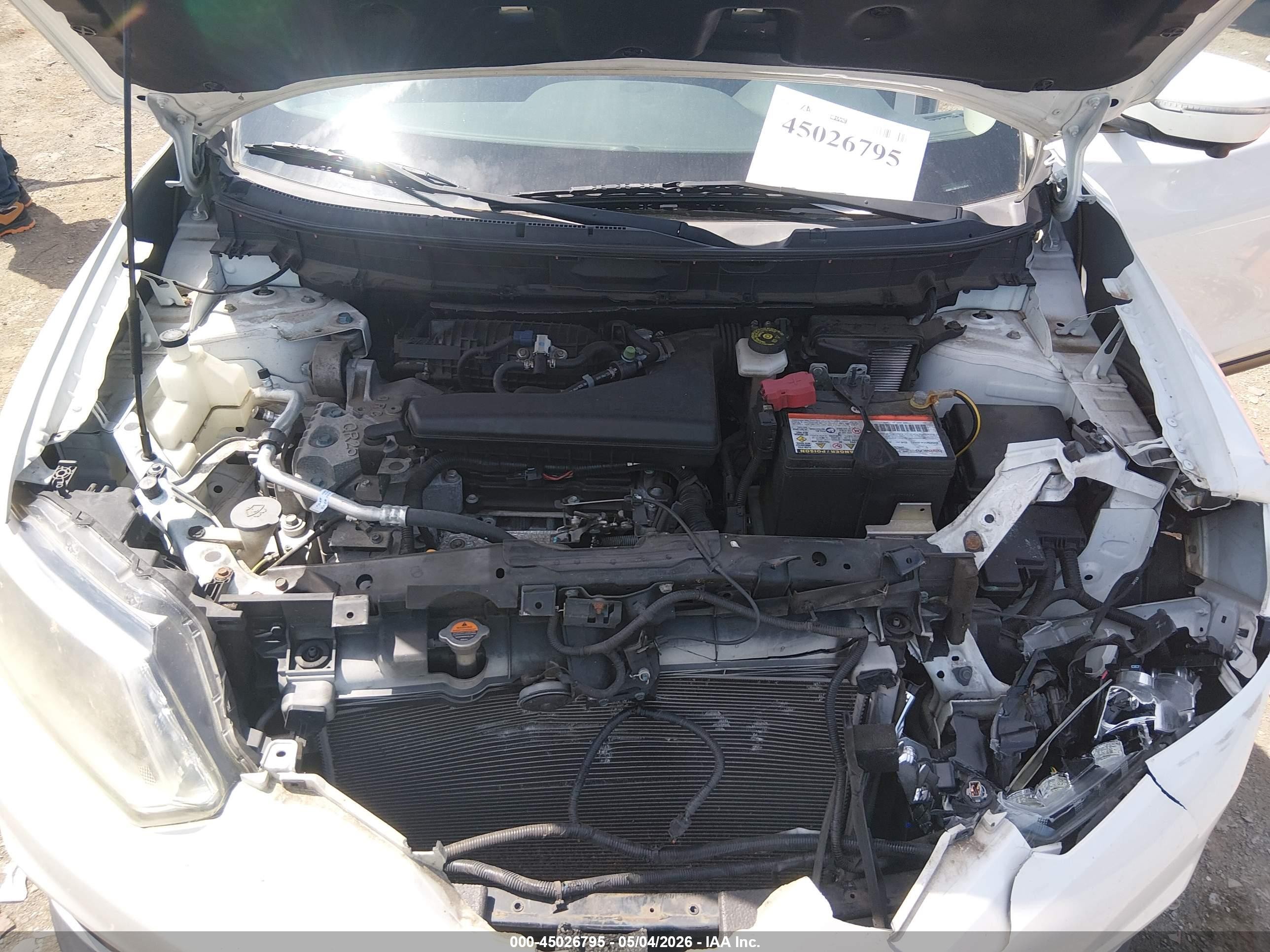 2015 Nissan Rogue Sv Белый vin: KNMAT2MT3FP543824