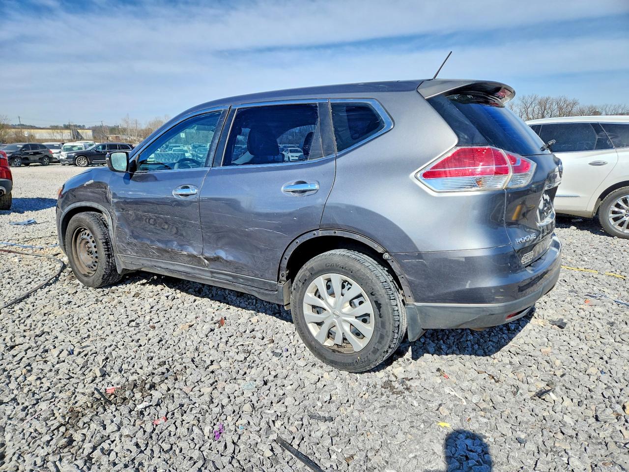 2015 Nissan Rogue S Gray vin: KNMAT2MT3FP551809