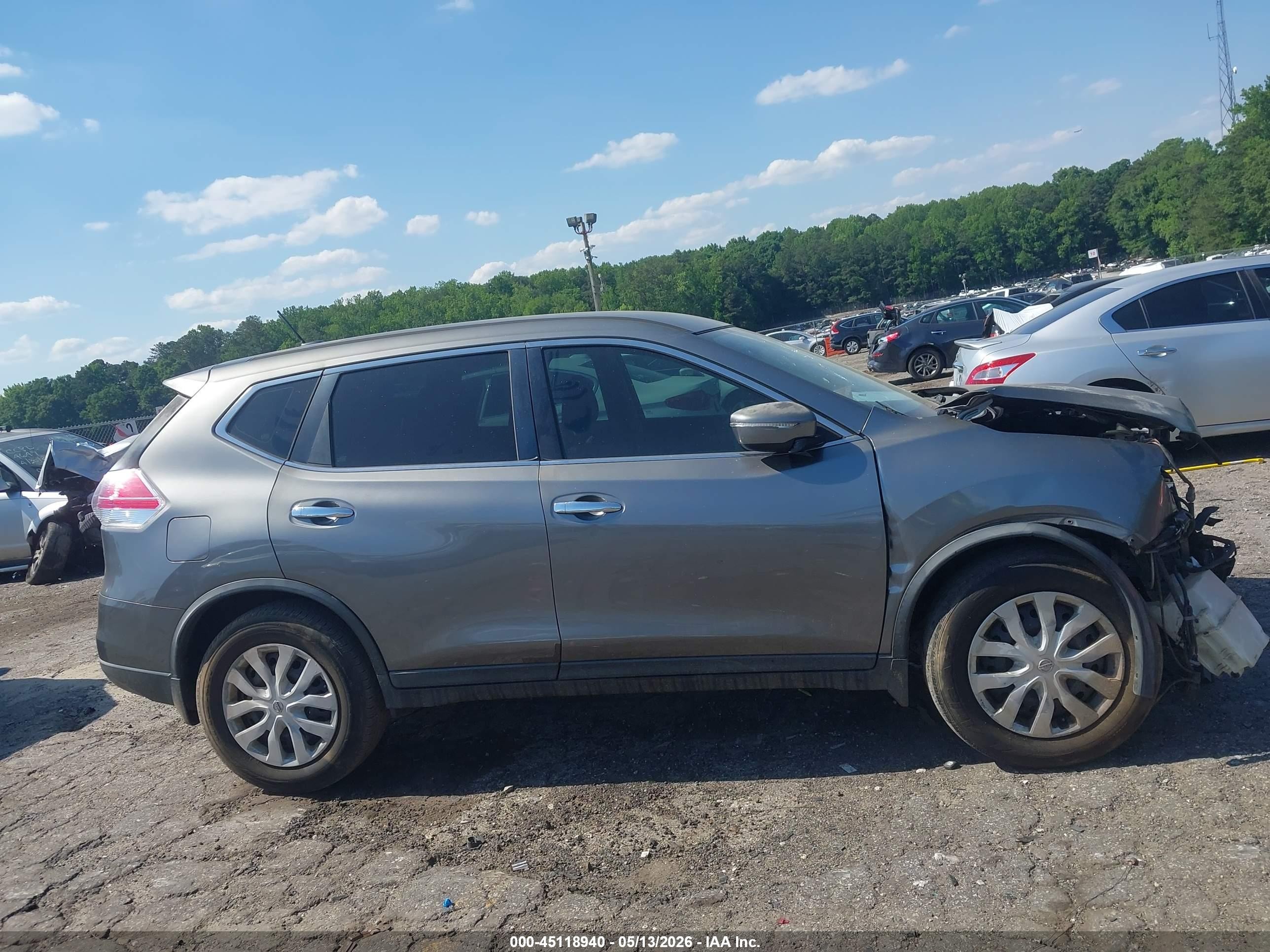 2015 Nissan Rogue S Gray vin: KNMAT2MT3FP557819