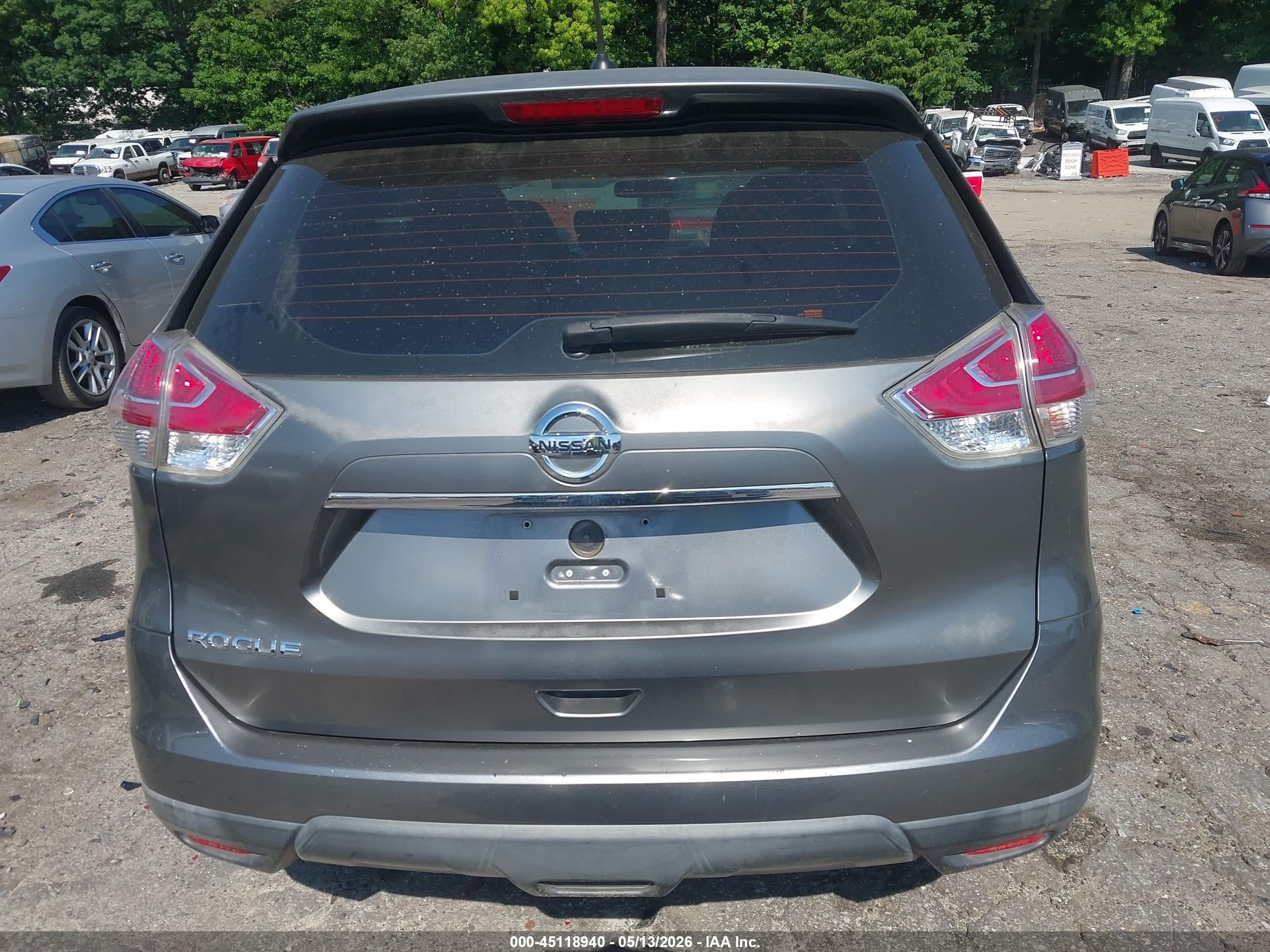 2015 Nissan Rogue S Gray vin: KNMAT2MT3FP557819