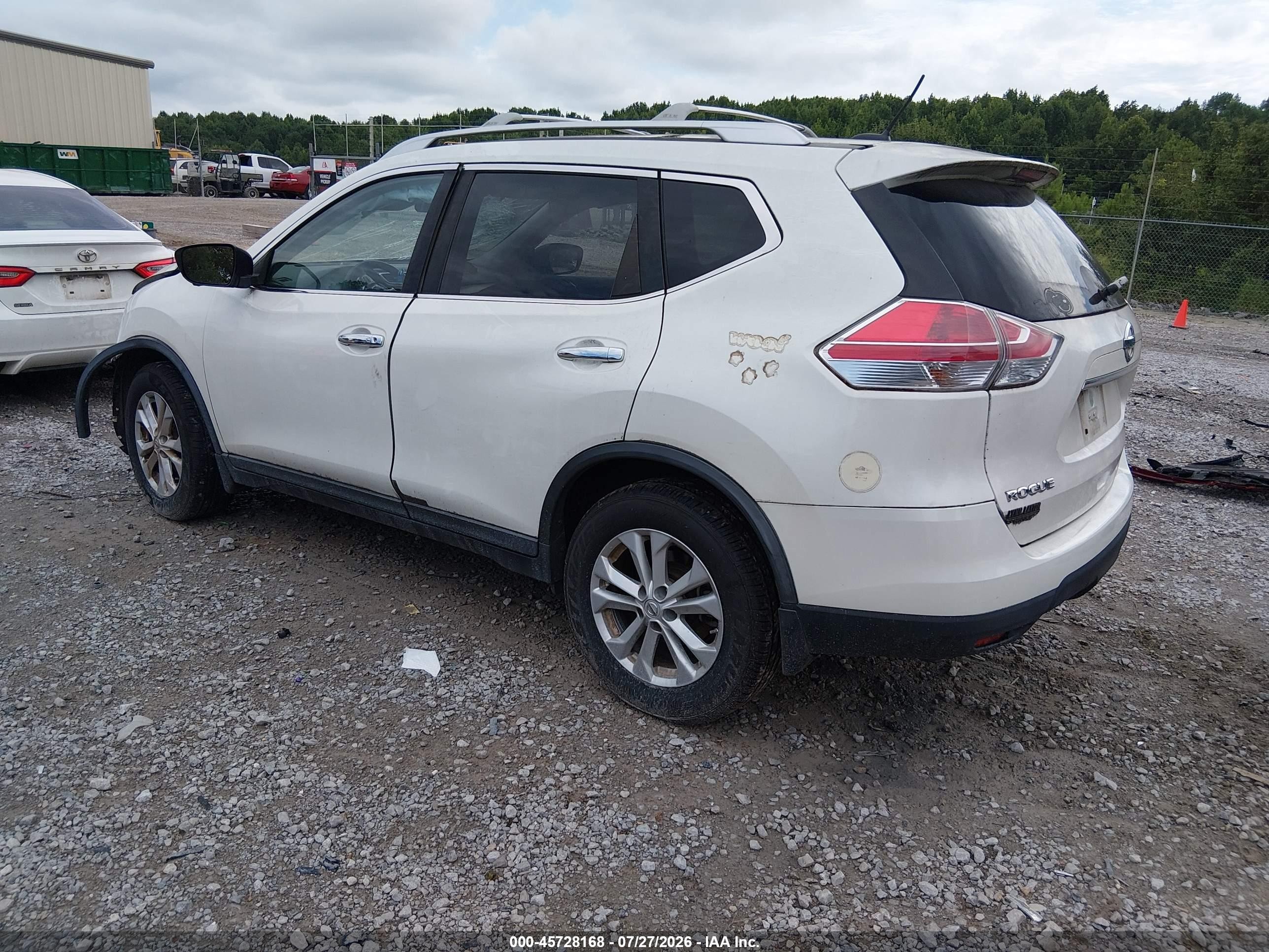 2015 Nissan Rogue Sv White vin: KNMAT2MT3FP558971