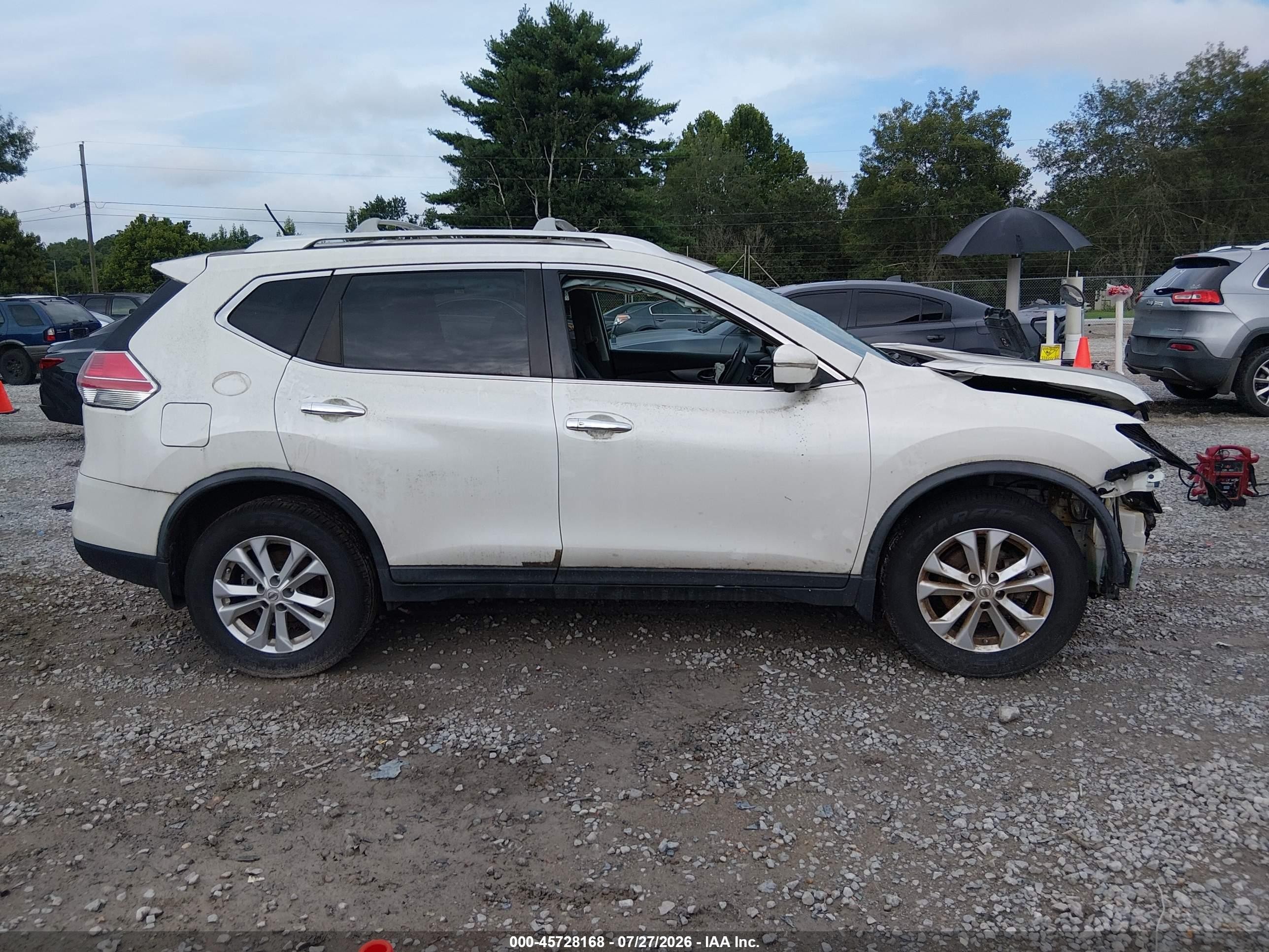 2015 Nissan Rogue Sv White vin: KNMAT2MT3FP558971