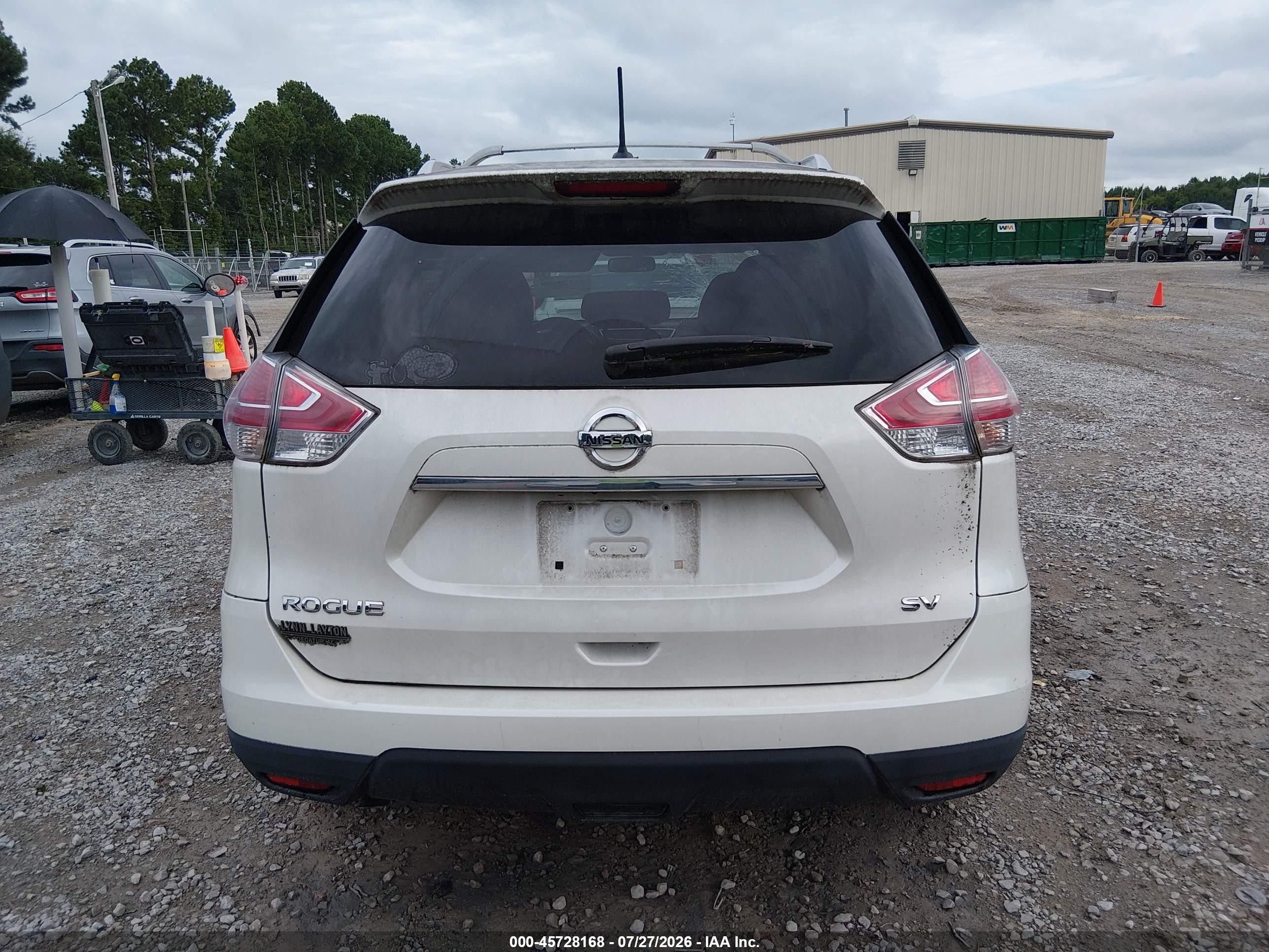 2015 Nissan Rogue Sv White vin: KNMAT2MT3FP558971