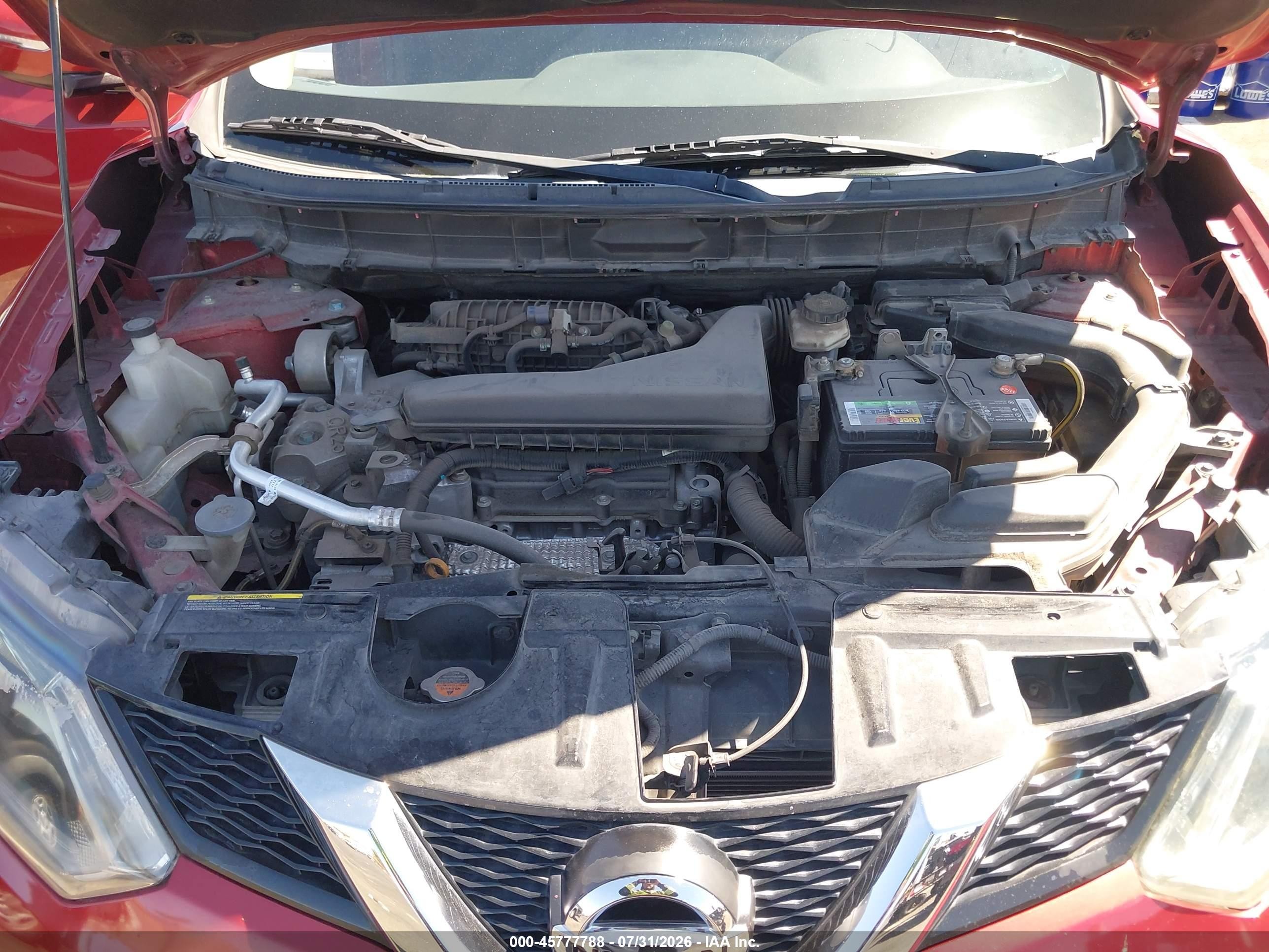 2015 Nissan Rogue S Red vin: KNMAT2MT3FP559327