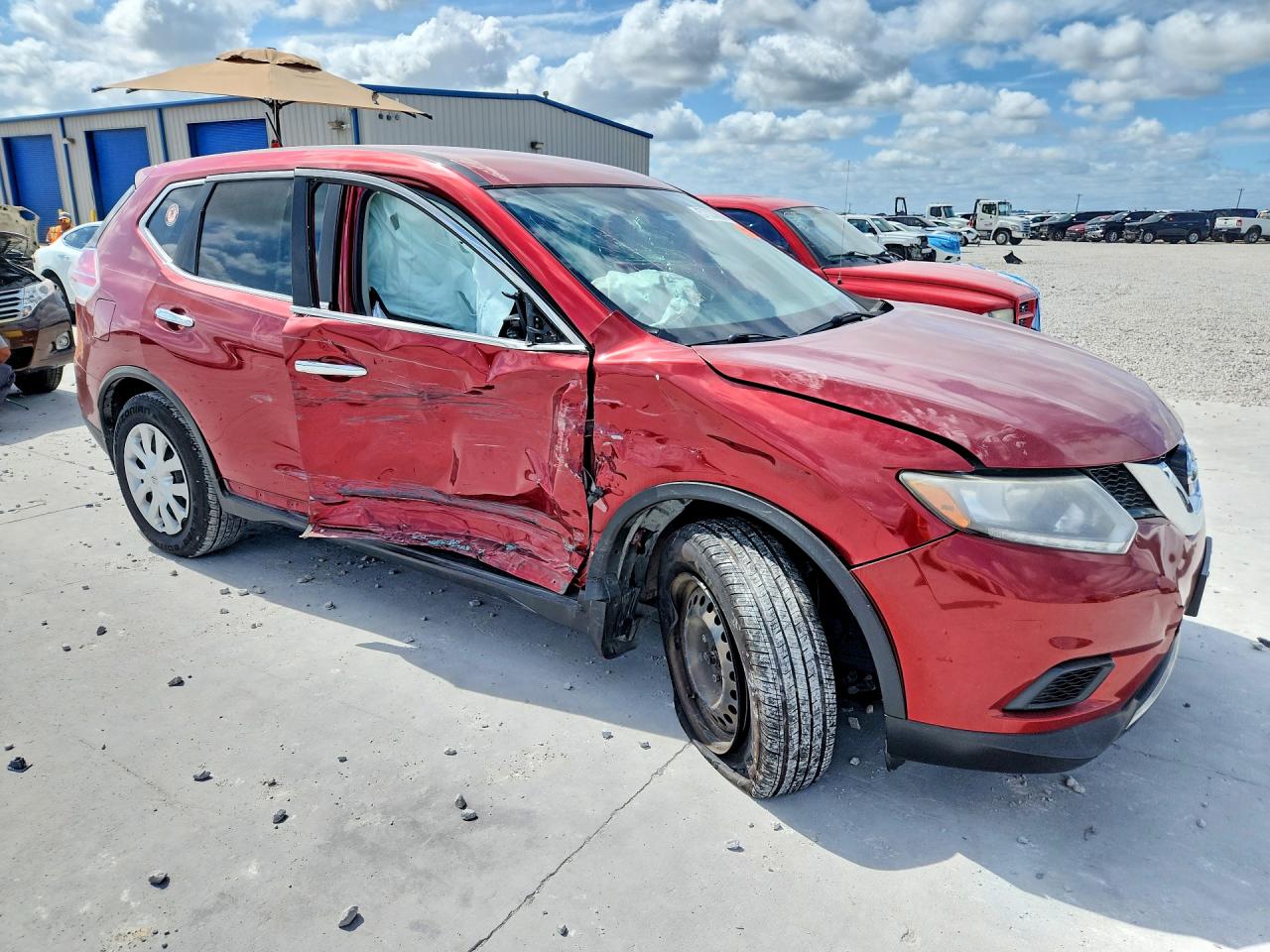 2015 Nissan Rogue S Maroon vin: KNMAT2MT3FP576418