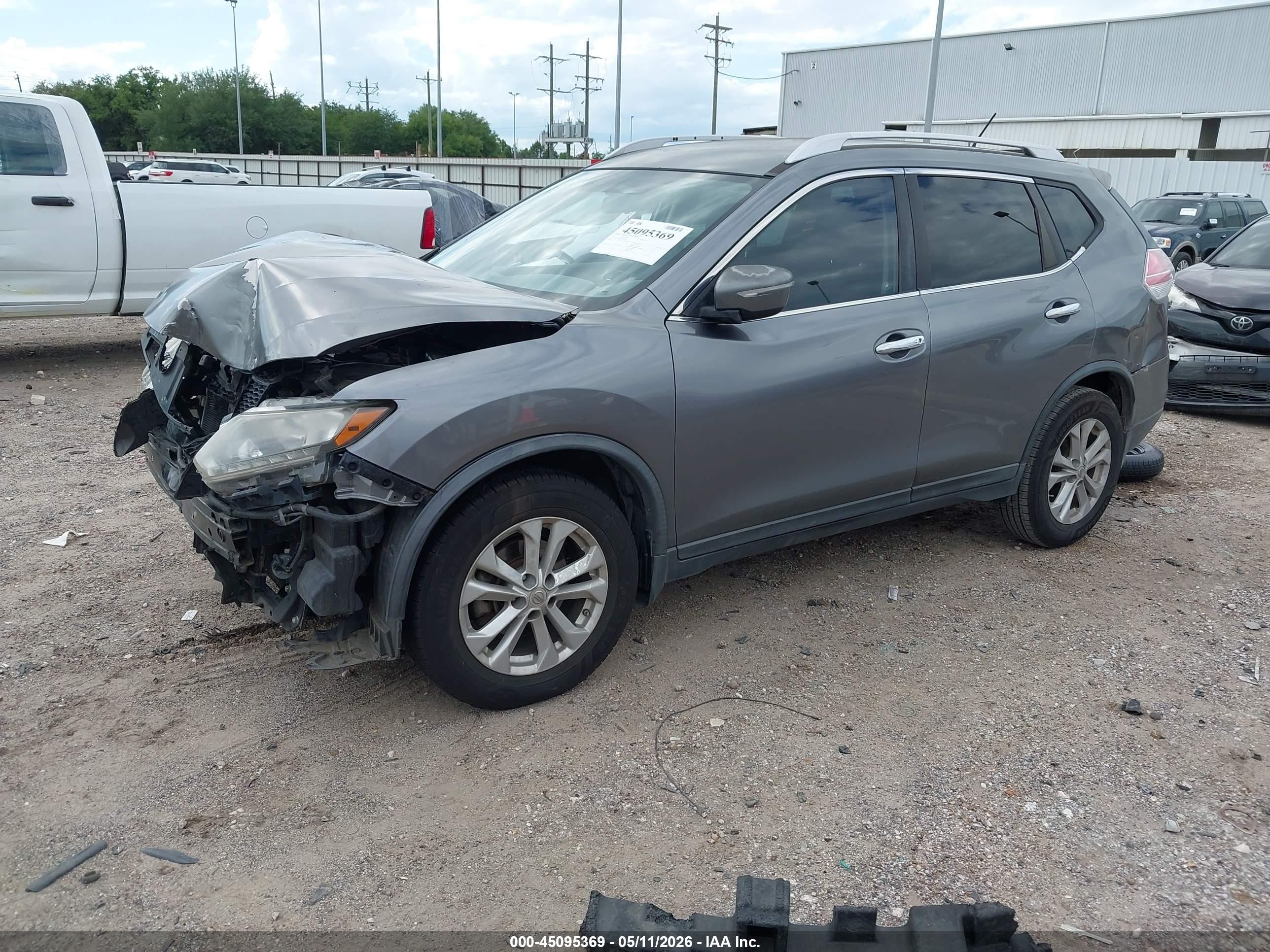 2015 Nissan Rogue Sv Gray vin: KNMAT2MT3FP584812