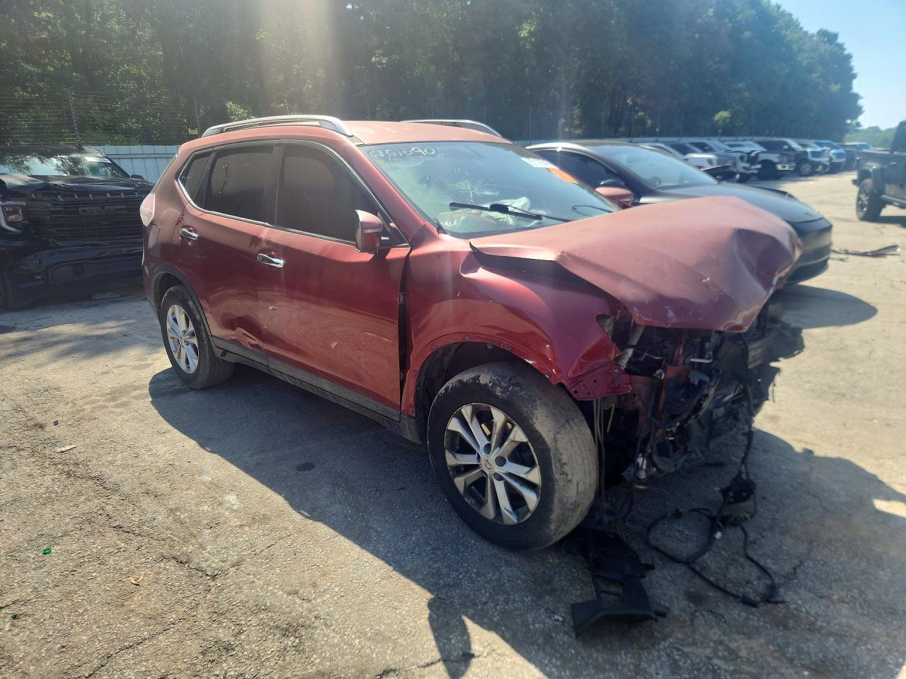 2015 Nissan Rogue Sv Red vin: KNMAT2MT3FP592537