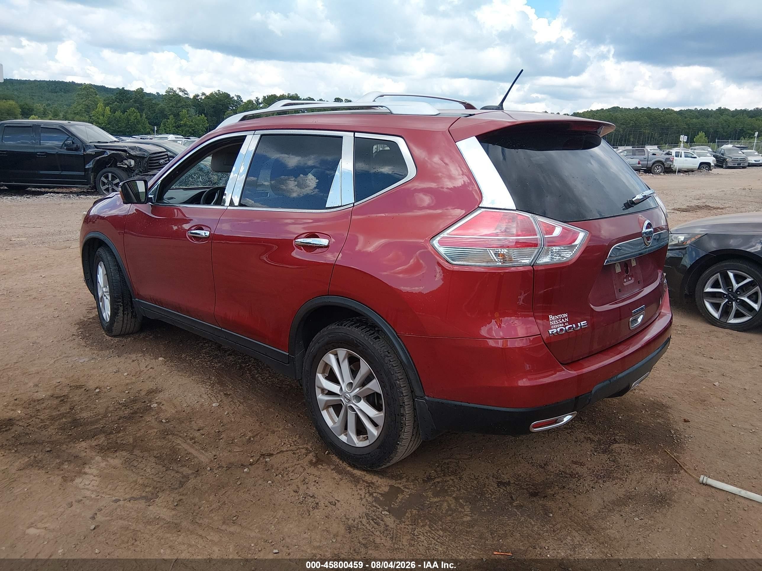 2015 Nissan Rogue Sv Burgundy vin: KNMAT2MT4FP548627