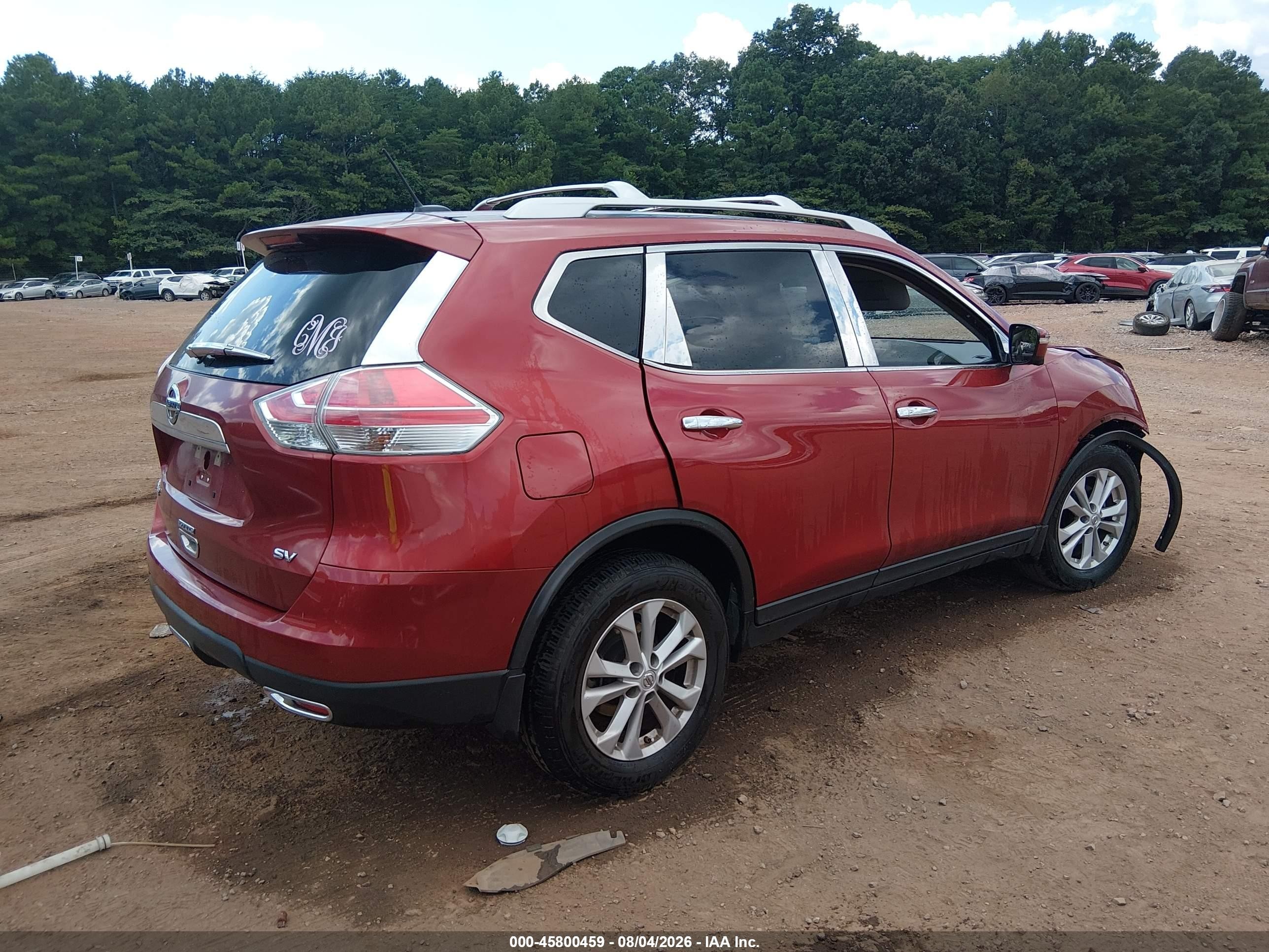 2015 Nissan Rogue Sv Burgundy vin: KNMAT2MT4FP548627