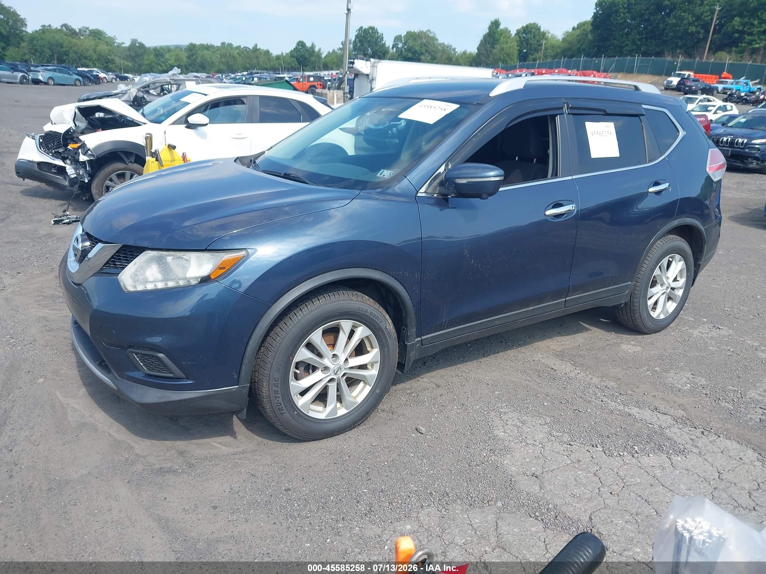 2015 Nissan Rogue Sv Blue vin: KNMAT2MT4FP555335