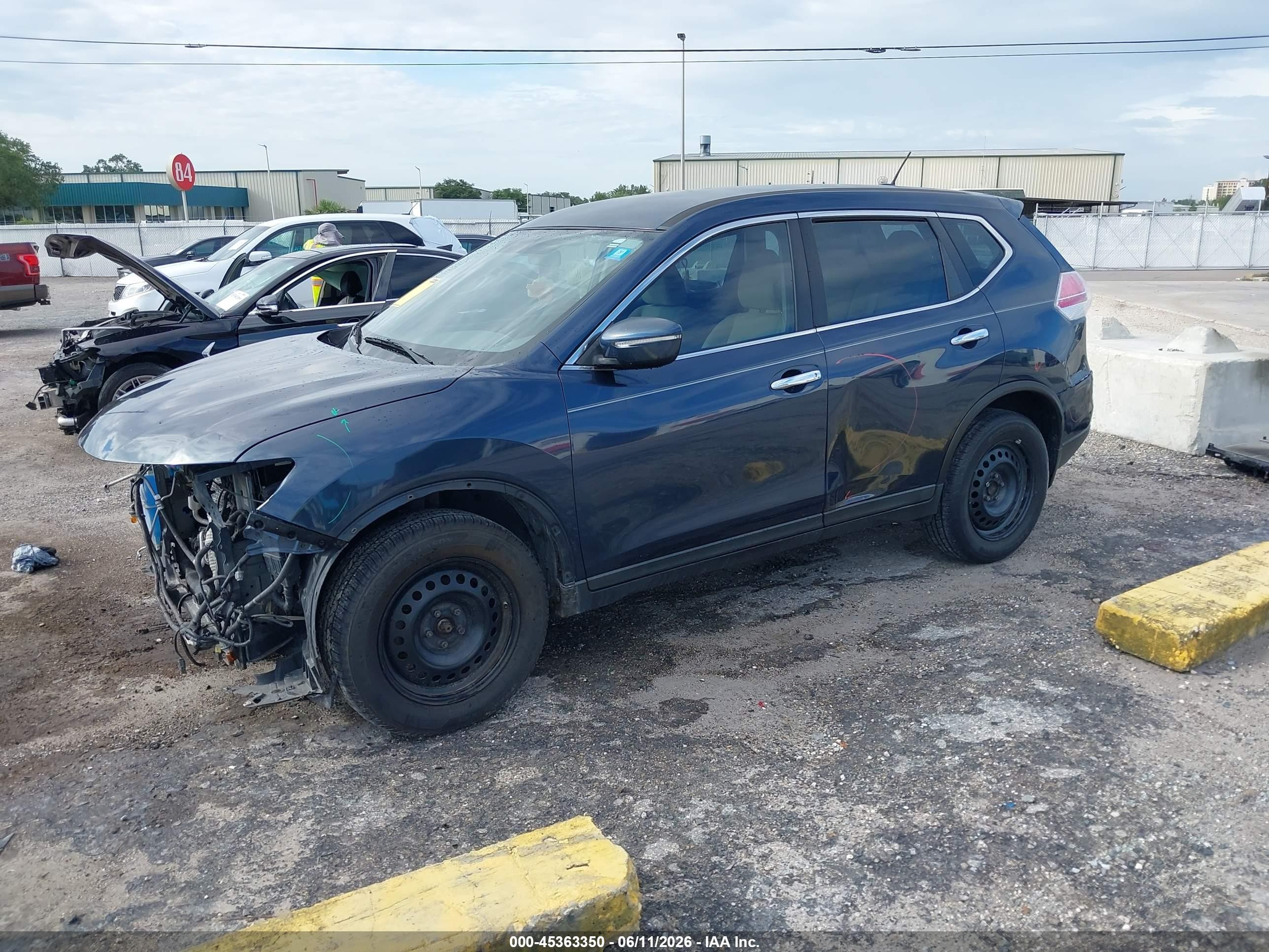2015 Nissan Rogue S Navy vin: KNMAT2MT4FP556761