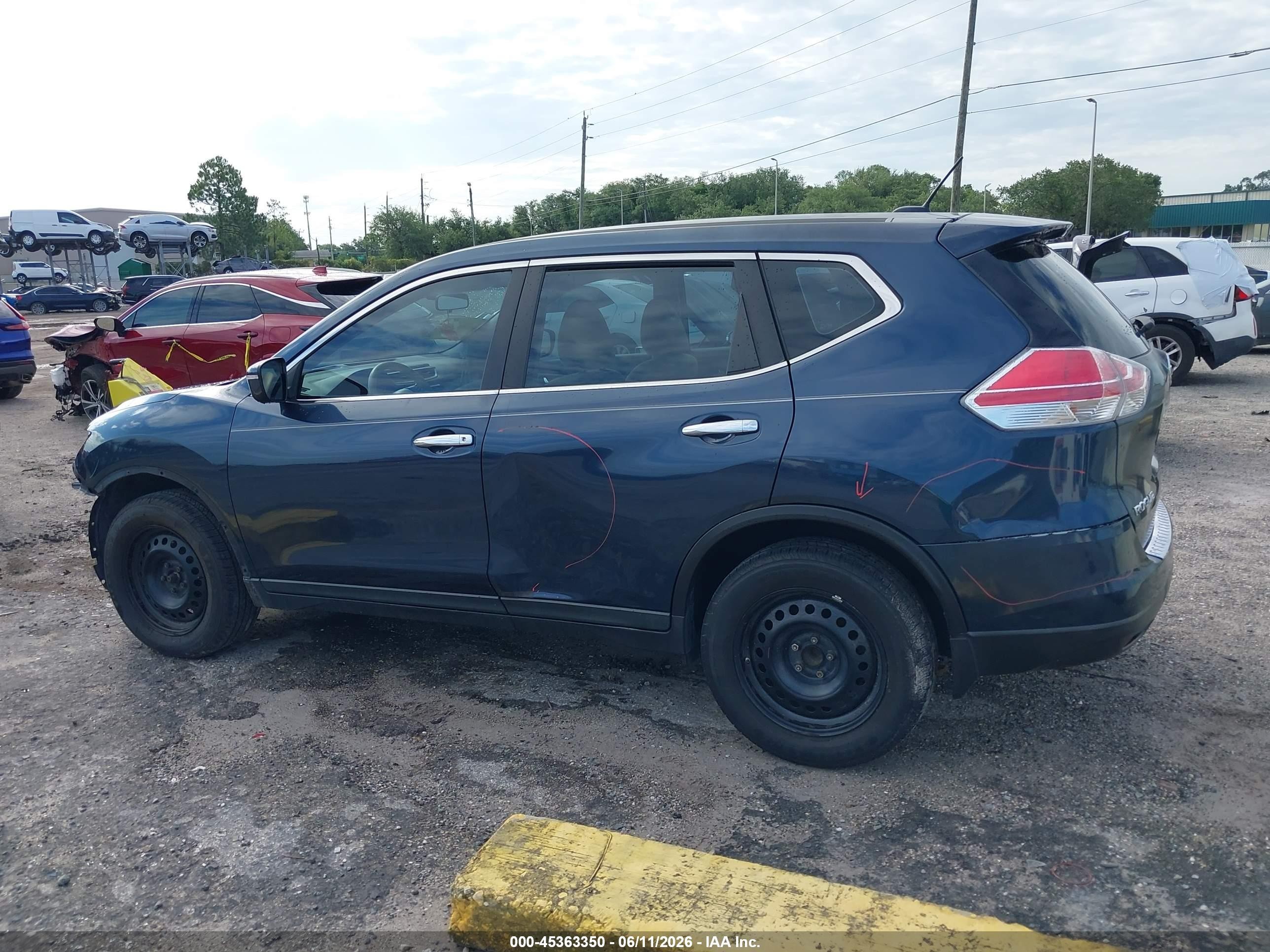 2015 Nissan Rogue S Navy vin: KNMAT2MT4FP556761