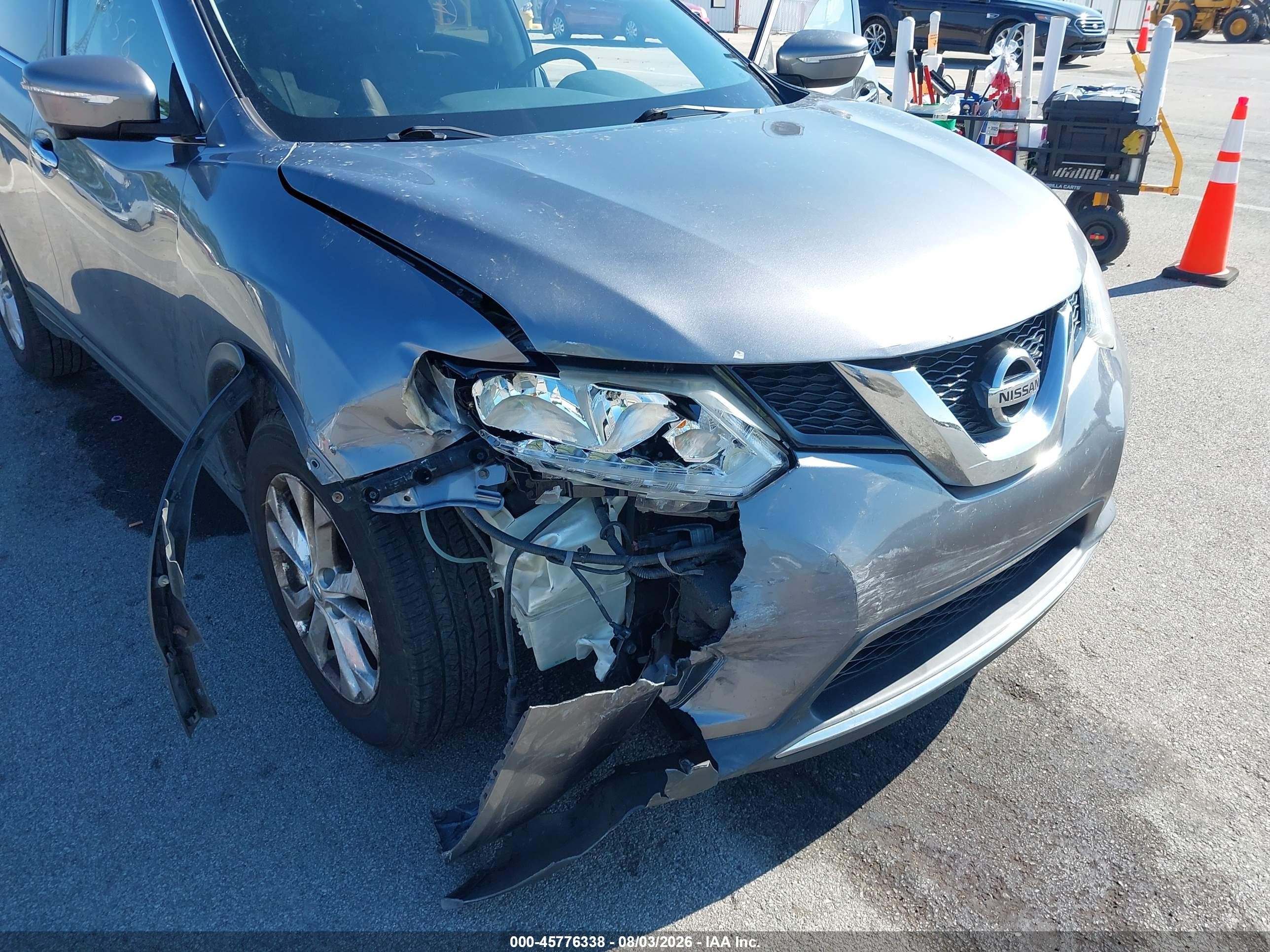 2015 Nissan Rogue Sv Gray vin: KNMAT2MT4FP561720