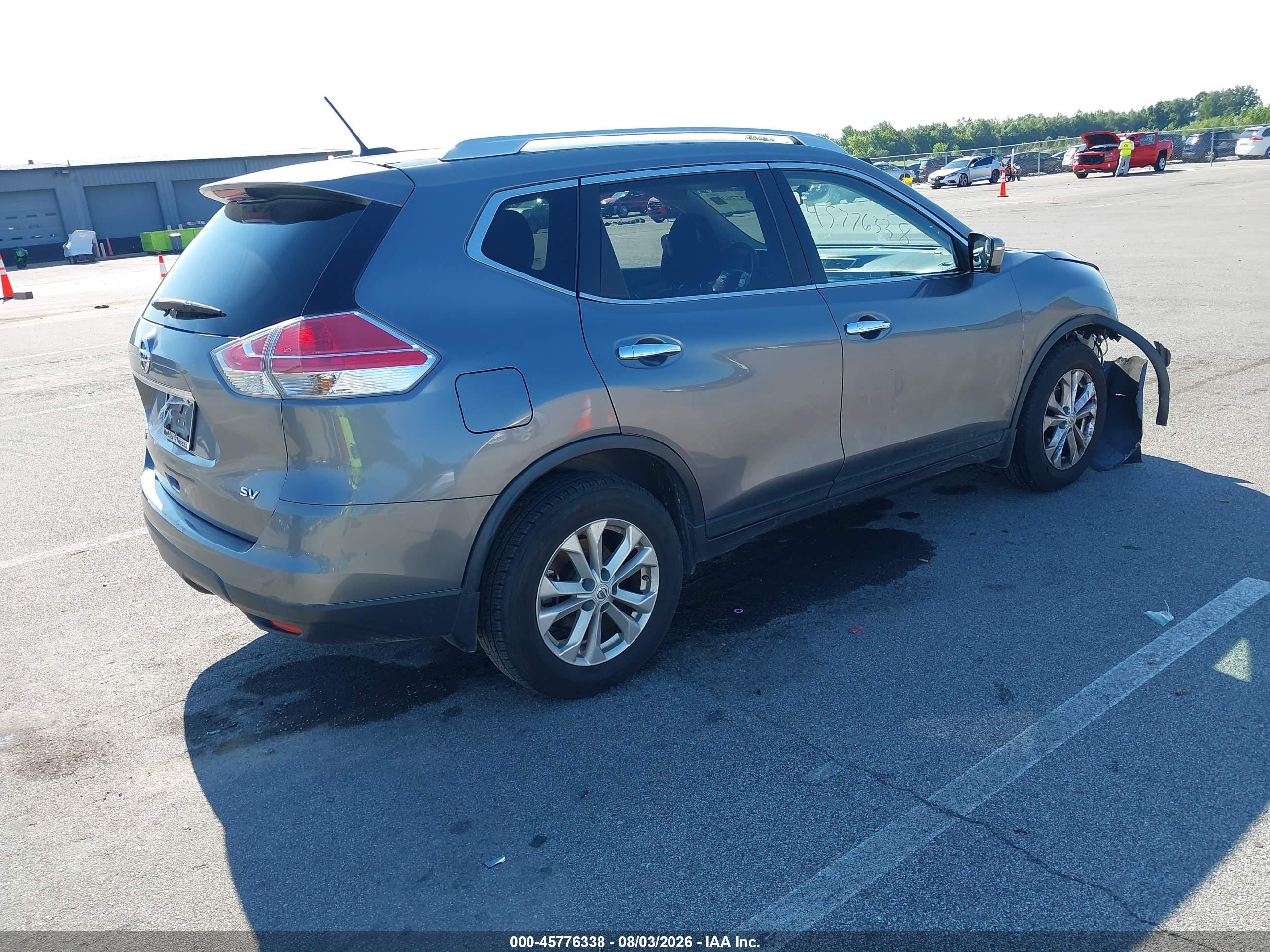 2015 Nissan Rogue Sv Gray vin: KNMAT2MT4FP561720