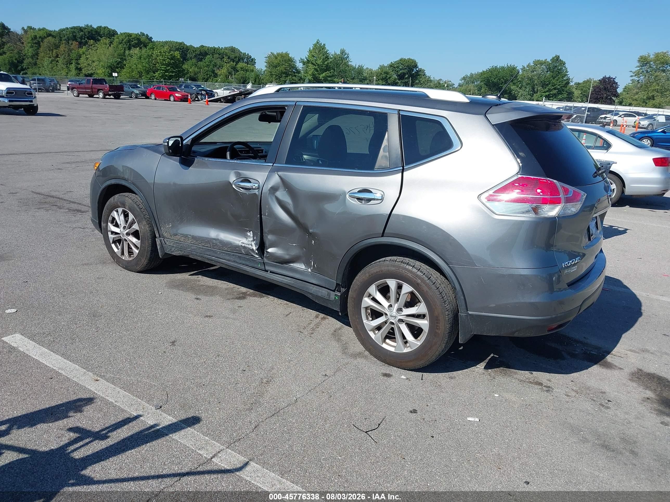 2015 Nissan Rogue Sv Gray vin: KNMAT2MT4FP561720