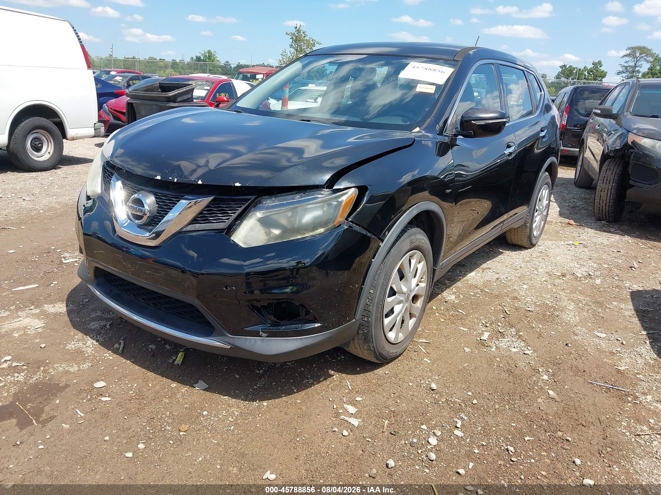 2015 Nissan Rogue S Black vin: KNMAT2MT4FP563077