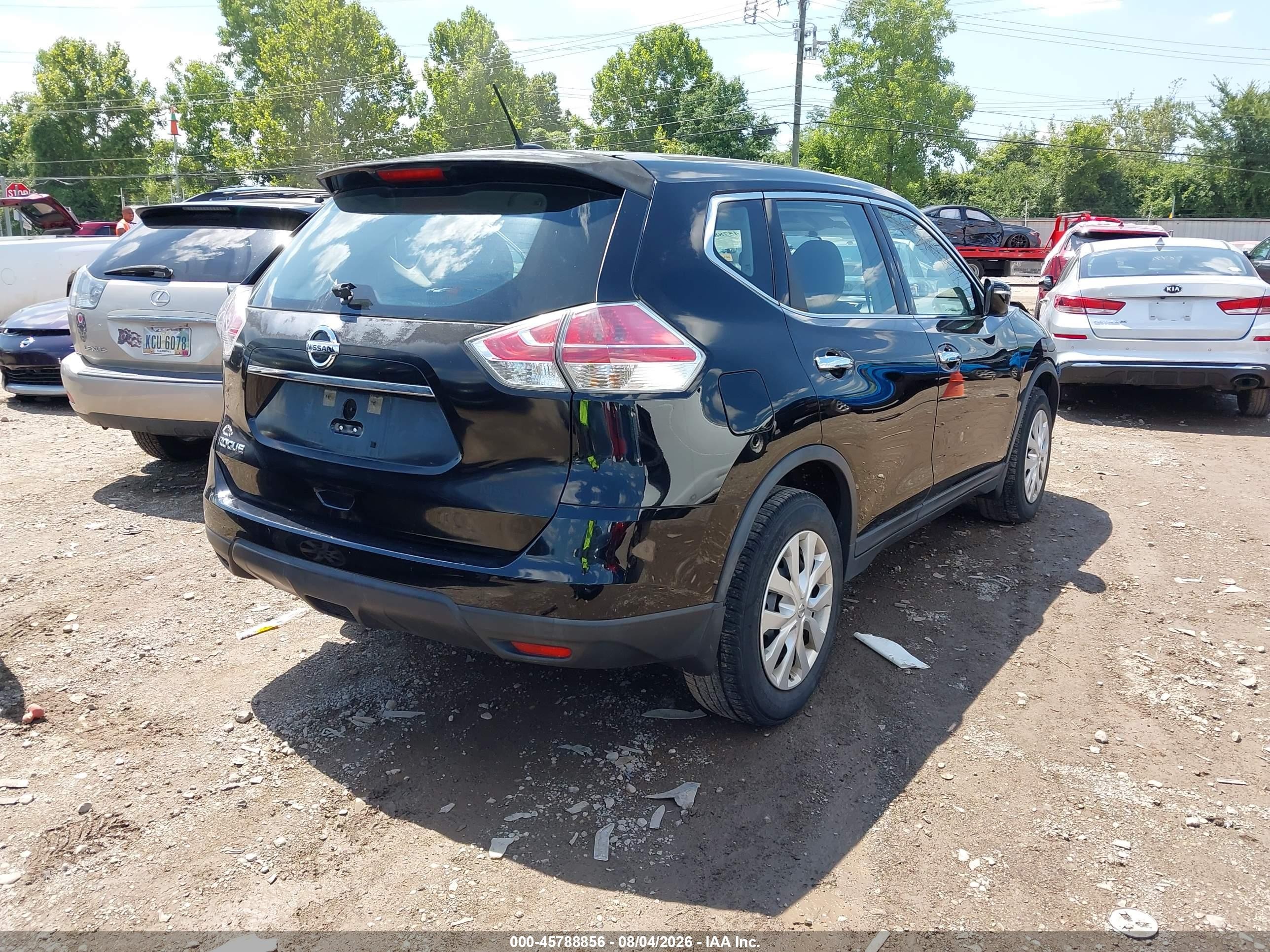 2015 Nissan Rogue S Black vin: KNMAT2MT4FP563077